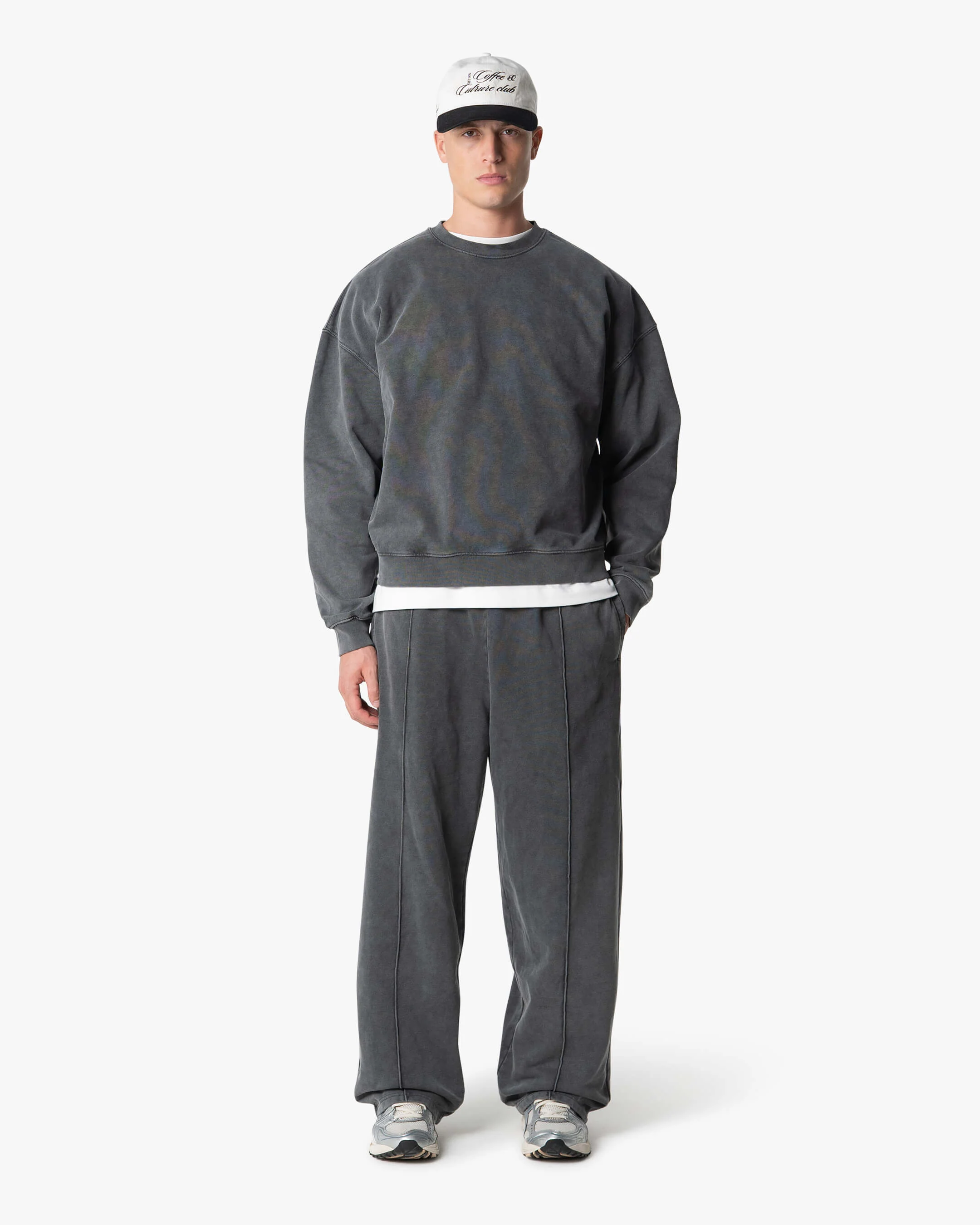Acid Wash Oversized Pleated Sweatpants | Acid Grey - Image 3