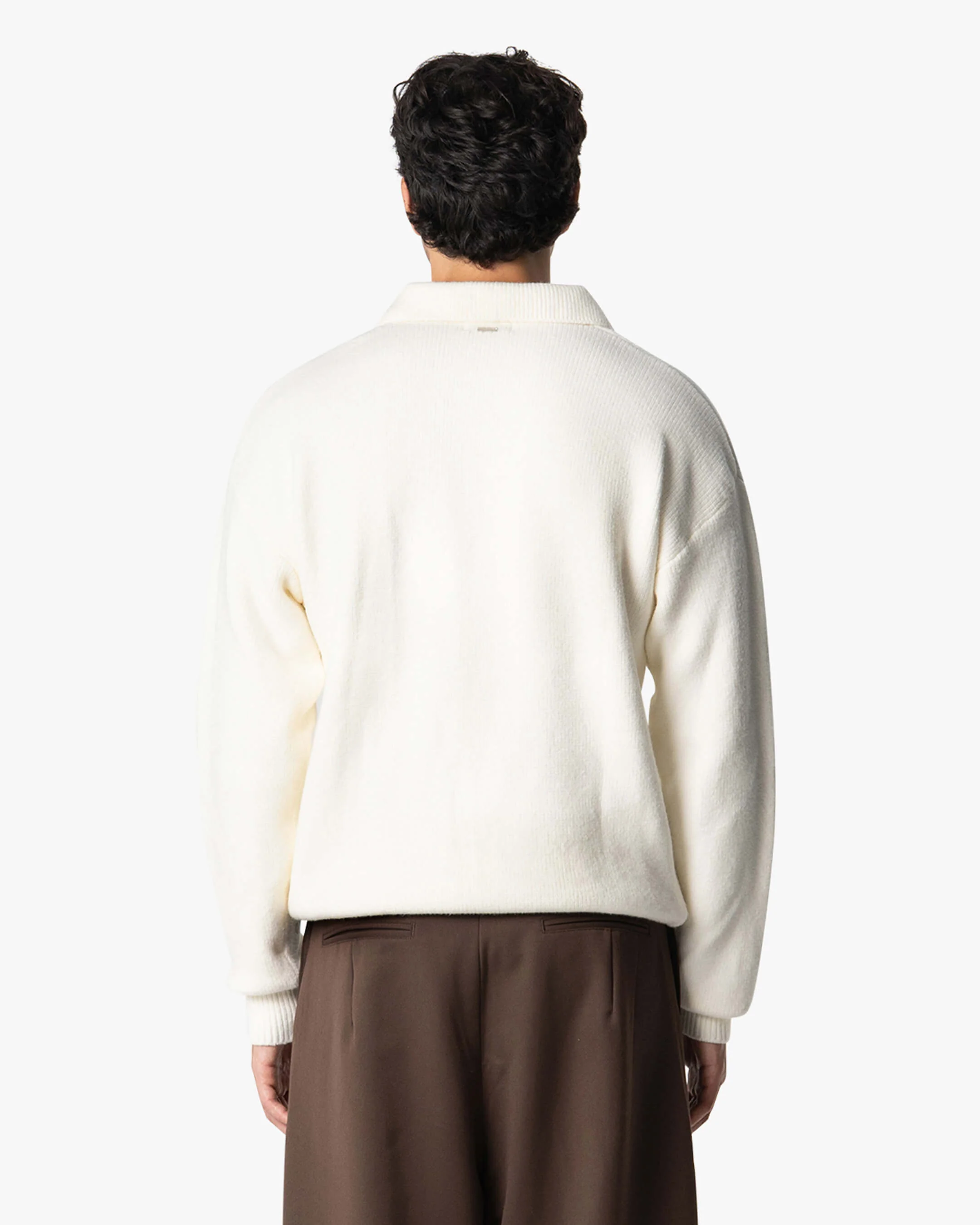 Alessandro Knitted Polo Sweater | Ecru - Image 4