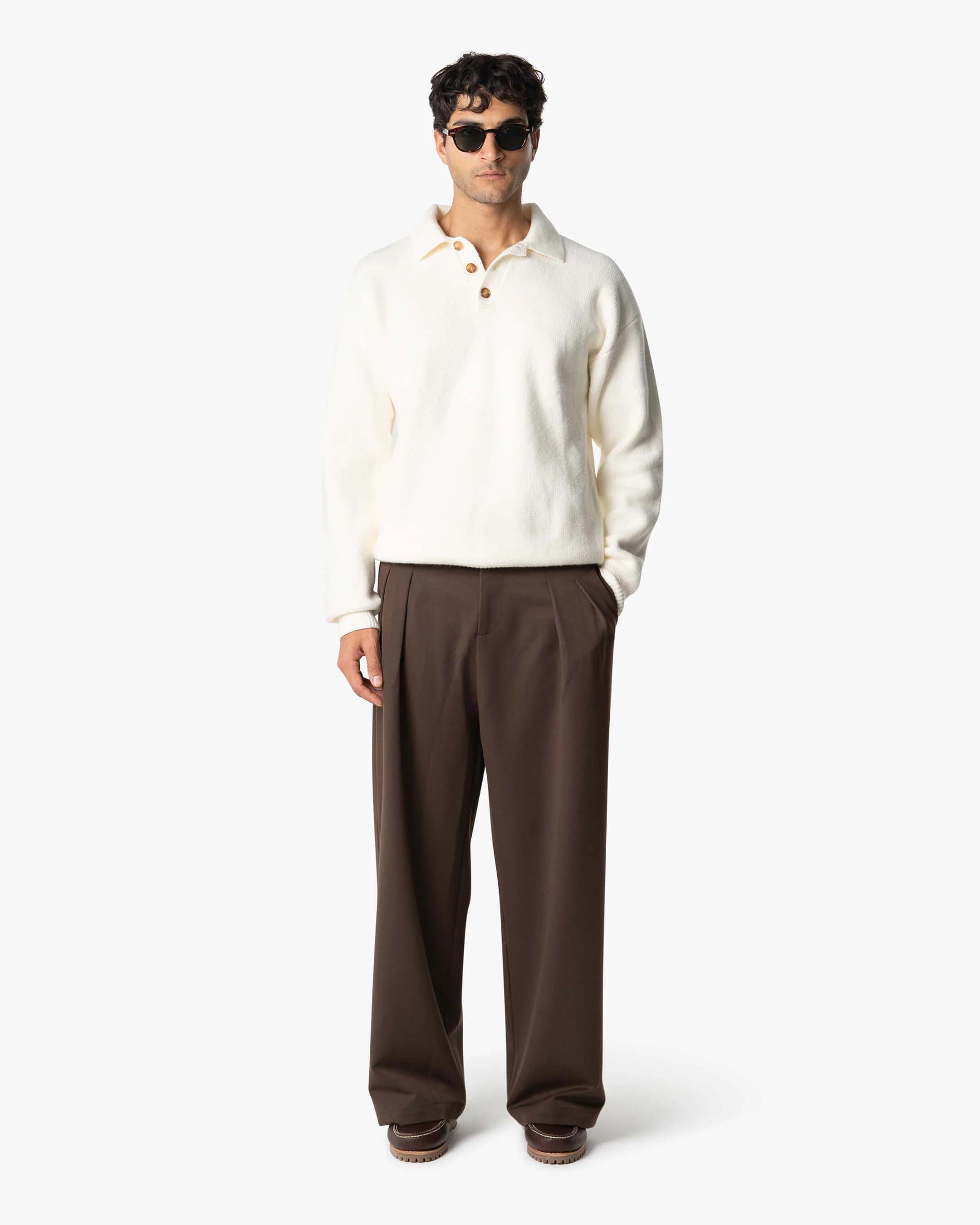 Alessandro Knitted Polo Sweater | Ecru - Image 6