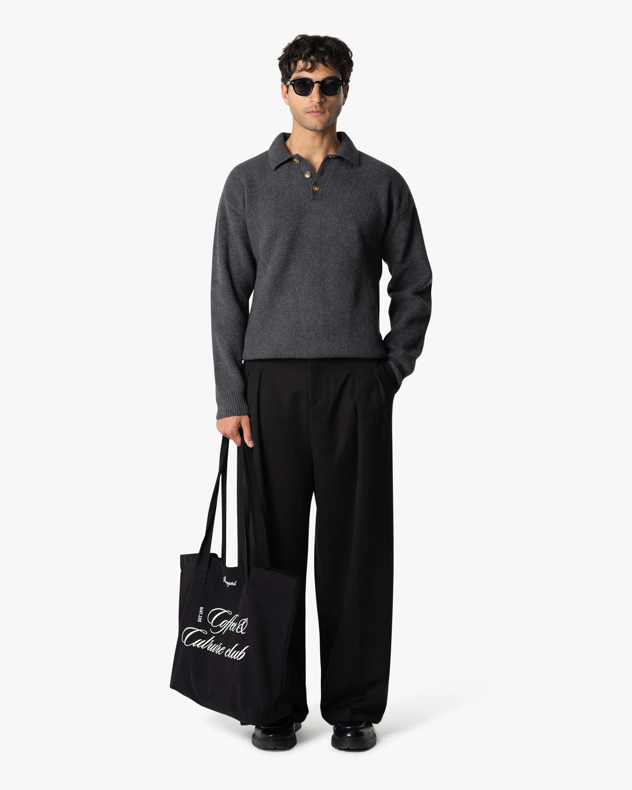 Alessandro Knitted Polo Sweater | Dark Grey - Image 4