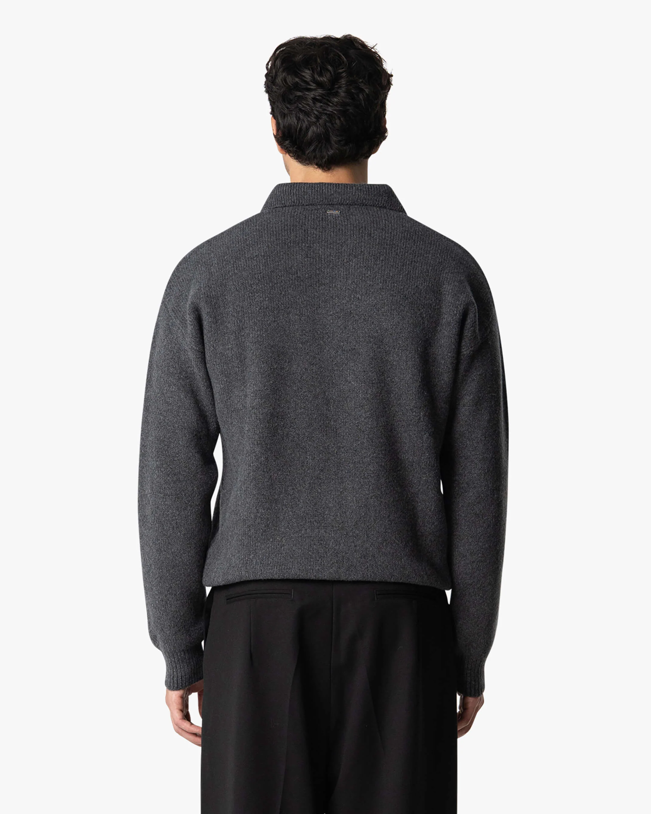Alessandro Knitted Polo Sweater | Dark Grey - Image 5