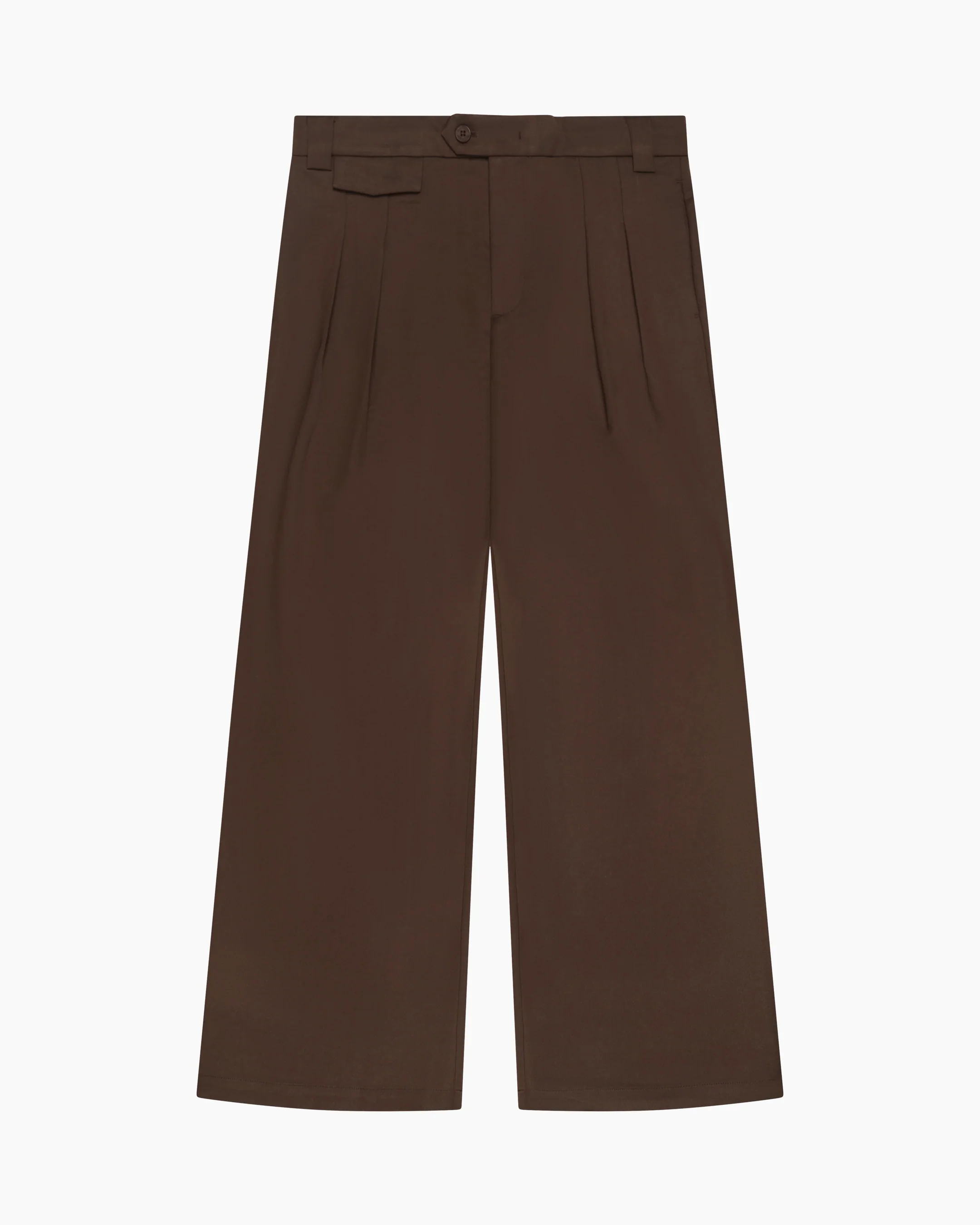 Ambra Loose-Fit Pleated Pants | Brown - Image 3