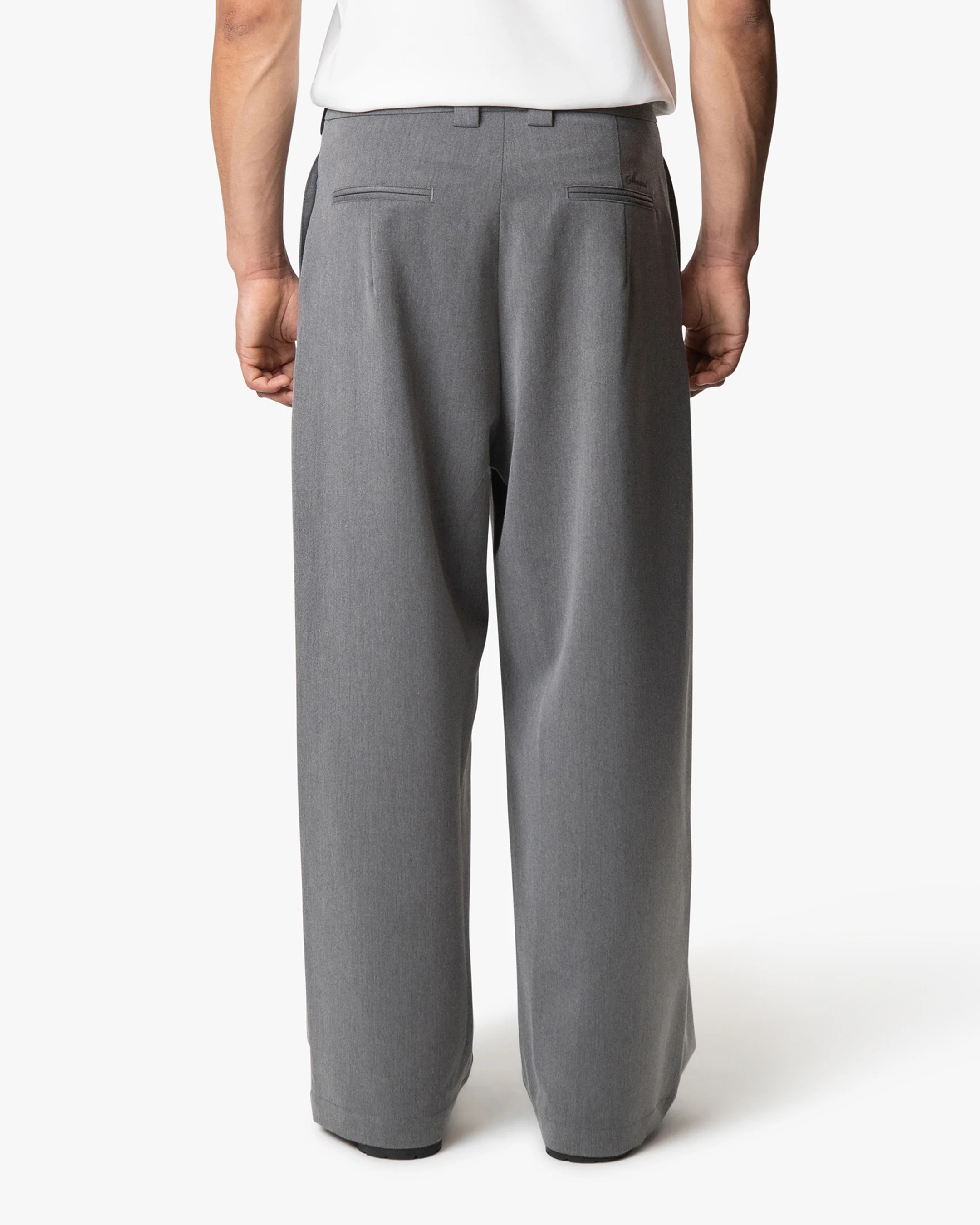Ambra Loose-Fit Pleated Pants | Grey Melee - Image 2