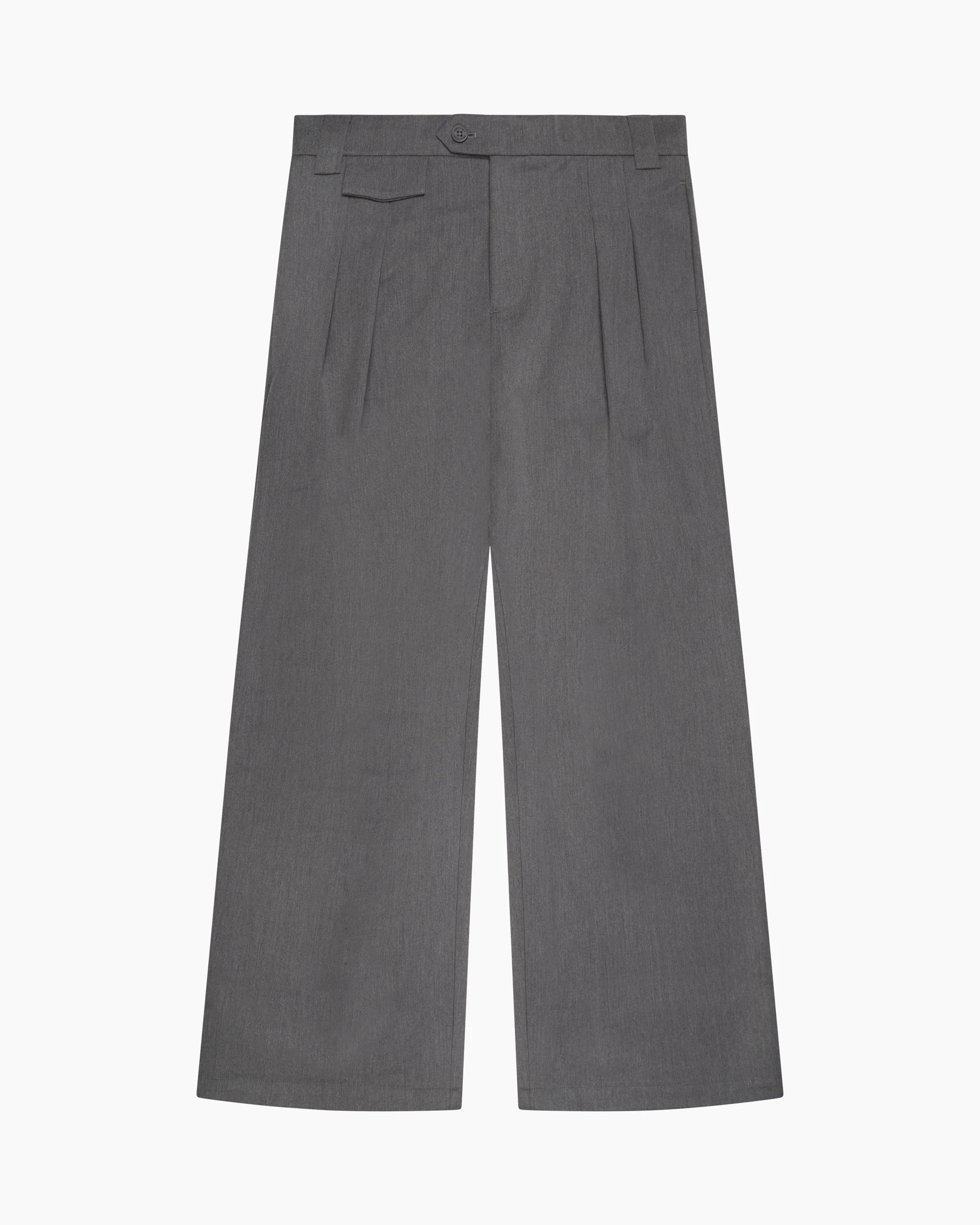 Ambra Loose-Fit Pleated Pants | Grey Melee - Image 3