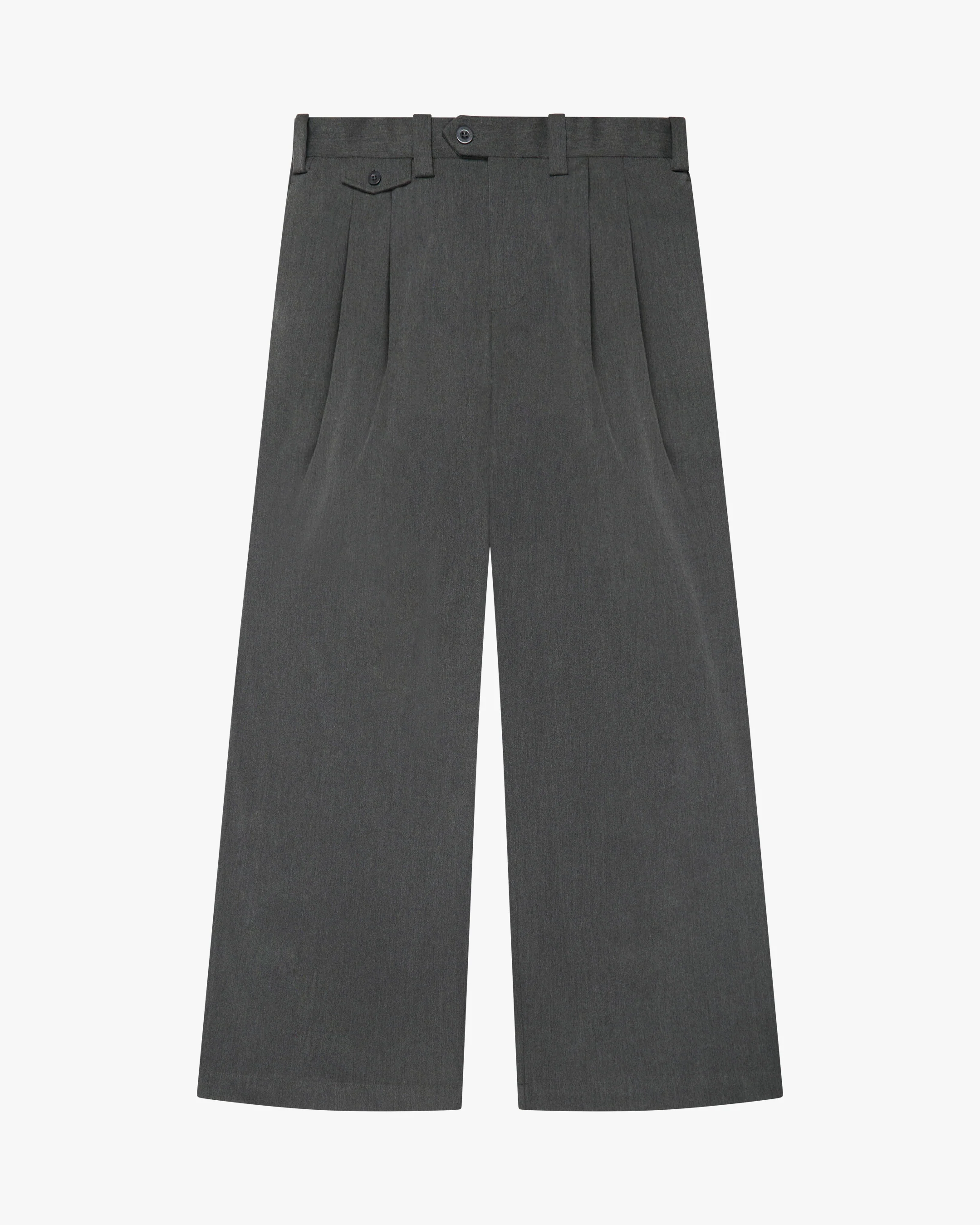Ambra Pleated Loose-Fit Pants | Dark Grey Melee - Image 3