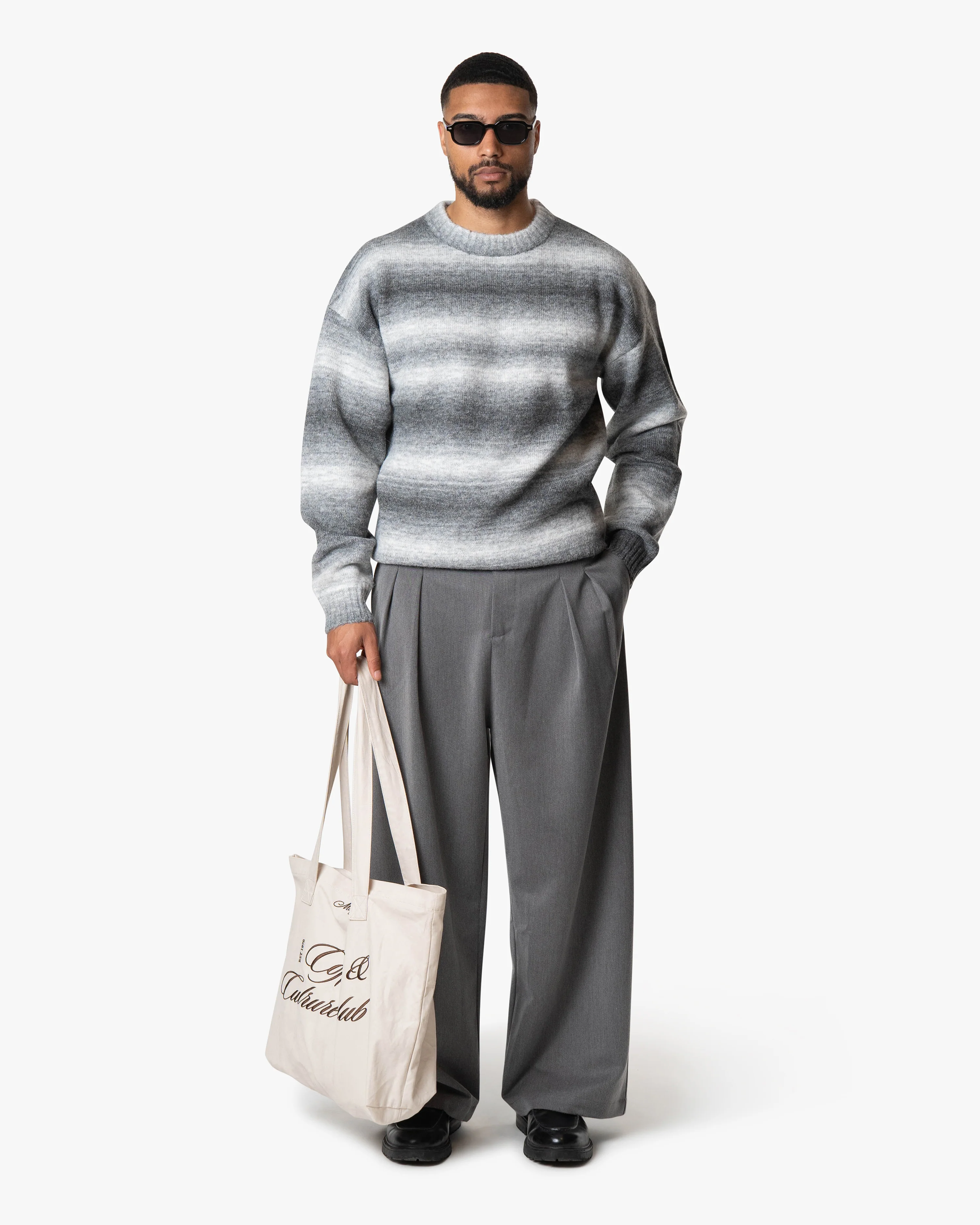 Aria Oversized Gradient Sweater | Grey/White - Image 3