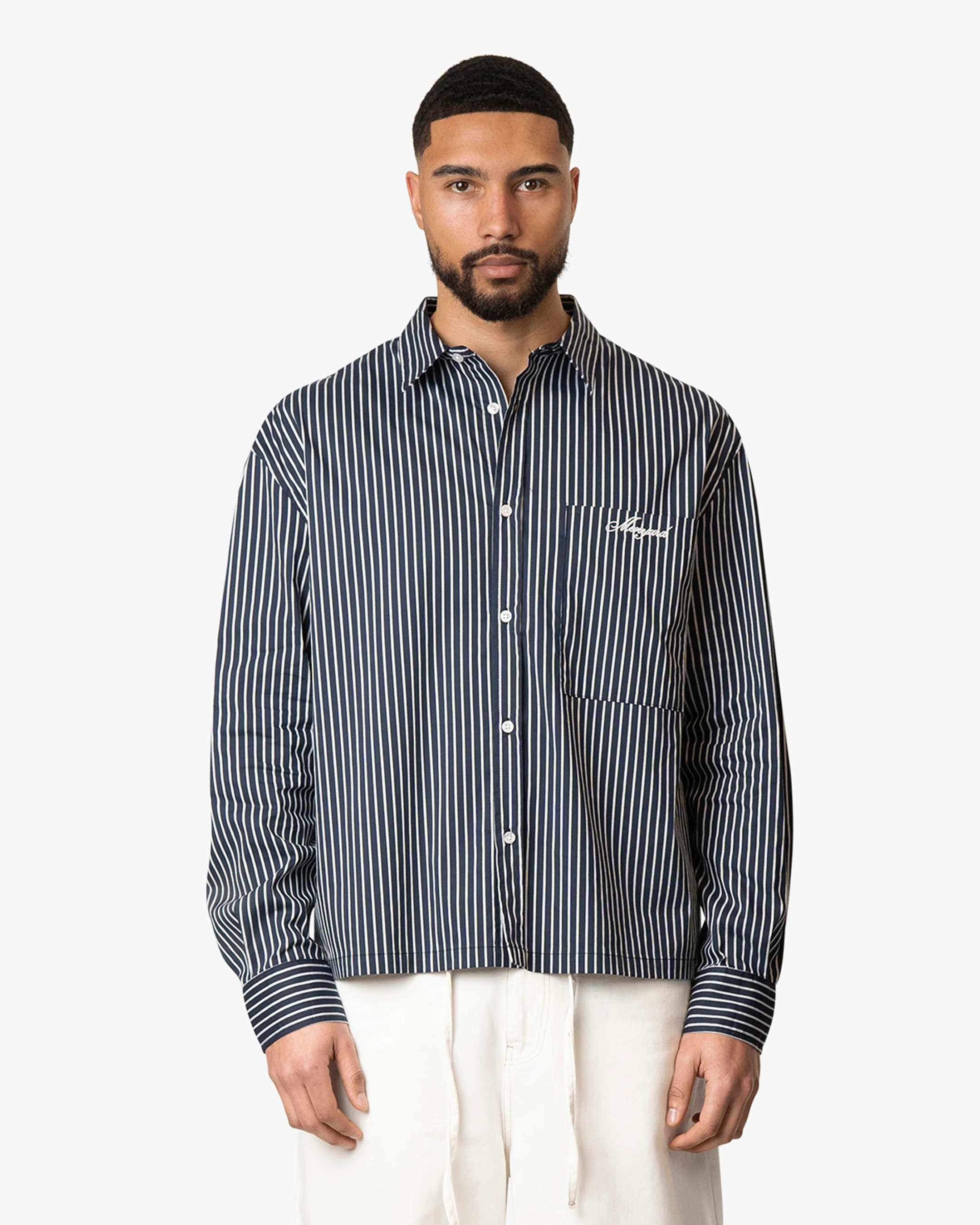Benet Shirt | Dark Blue/White
