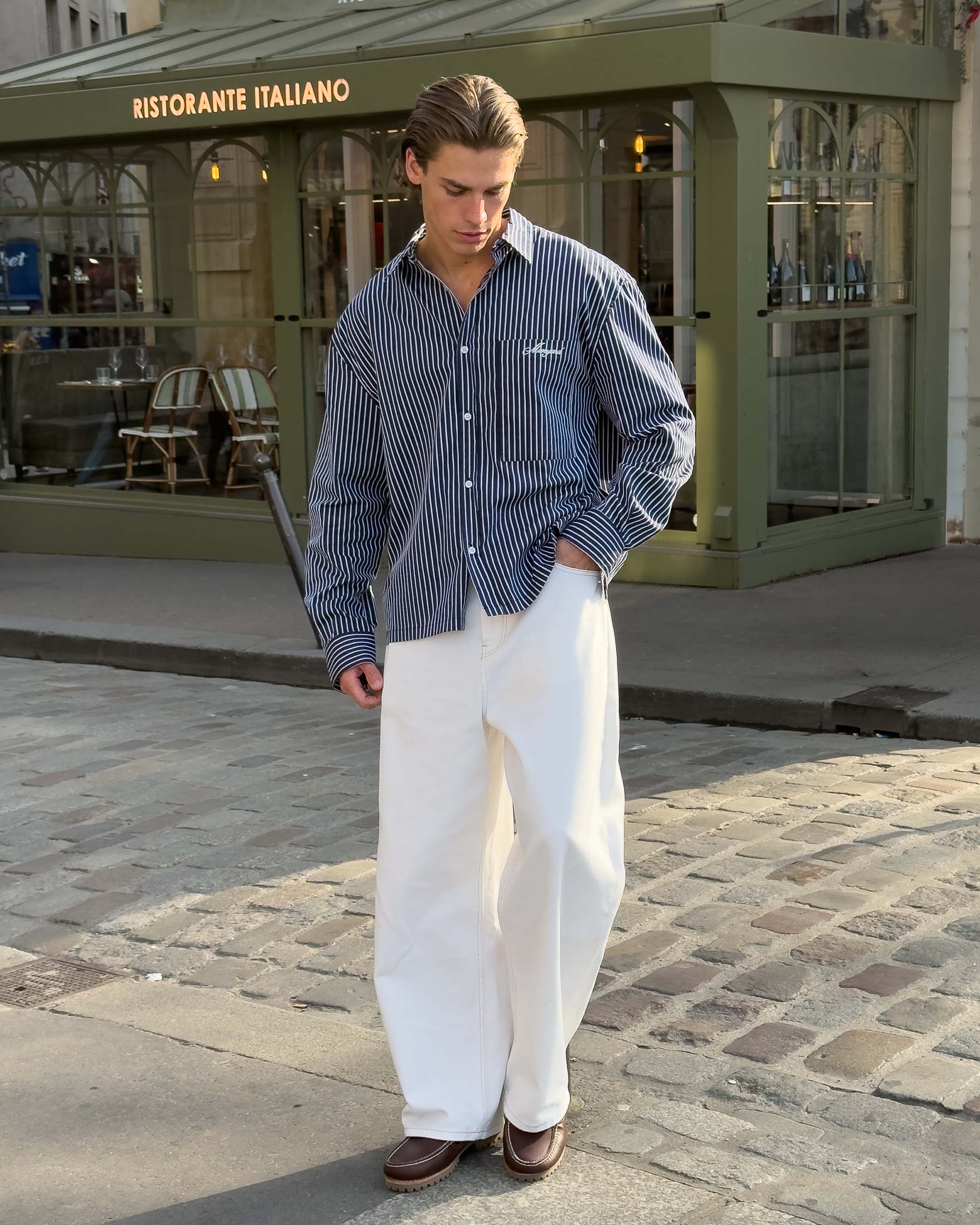 Benet Shirt | Dark Blue/White - Image 3