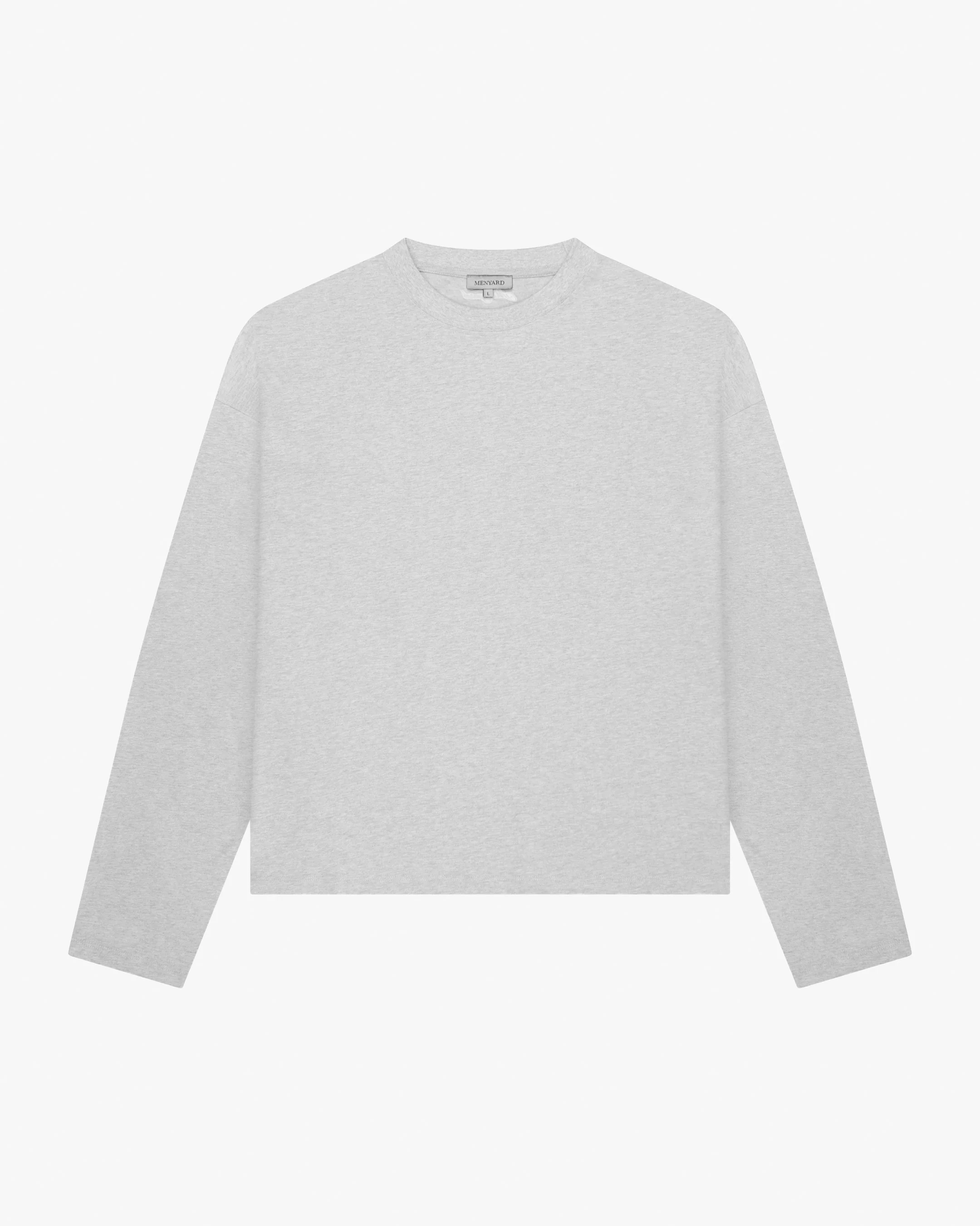 Blank Boxy Longsleeve | Grey Melee - Image 3
