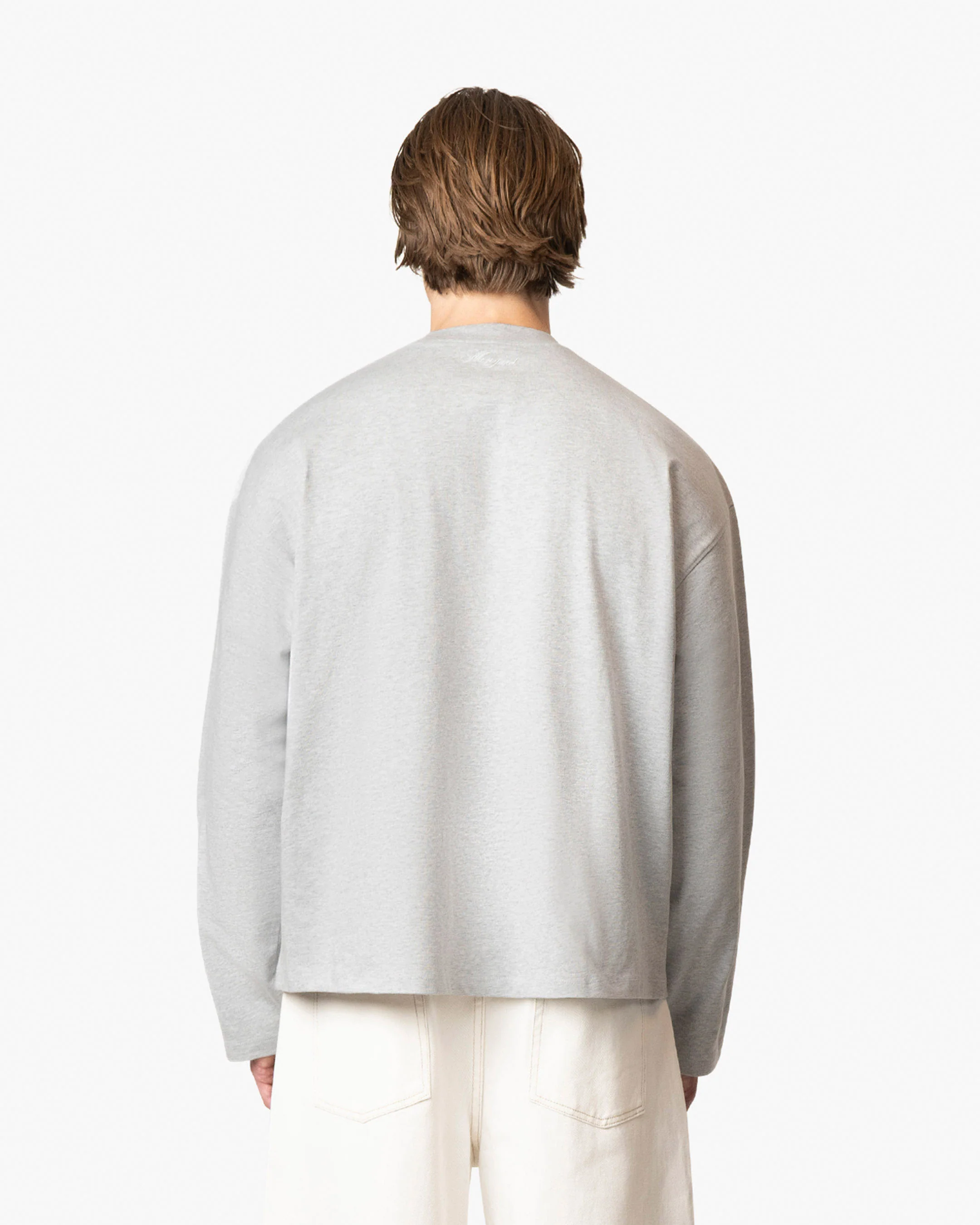 Blank Boxy Longsleeve | Grey Melee - Image 4