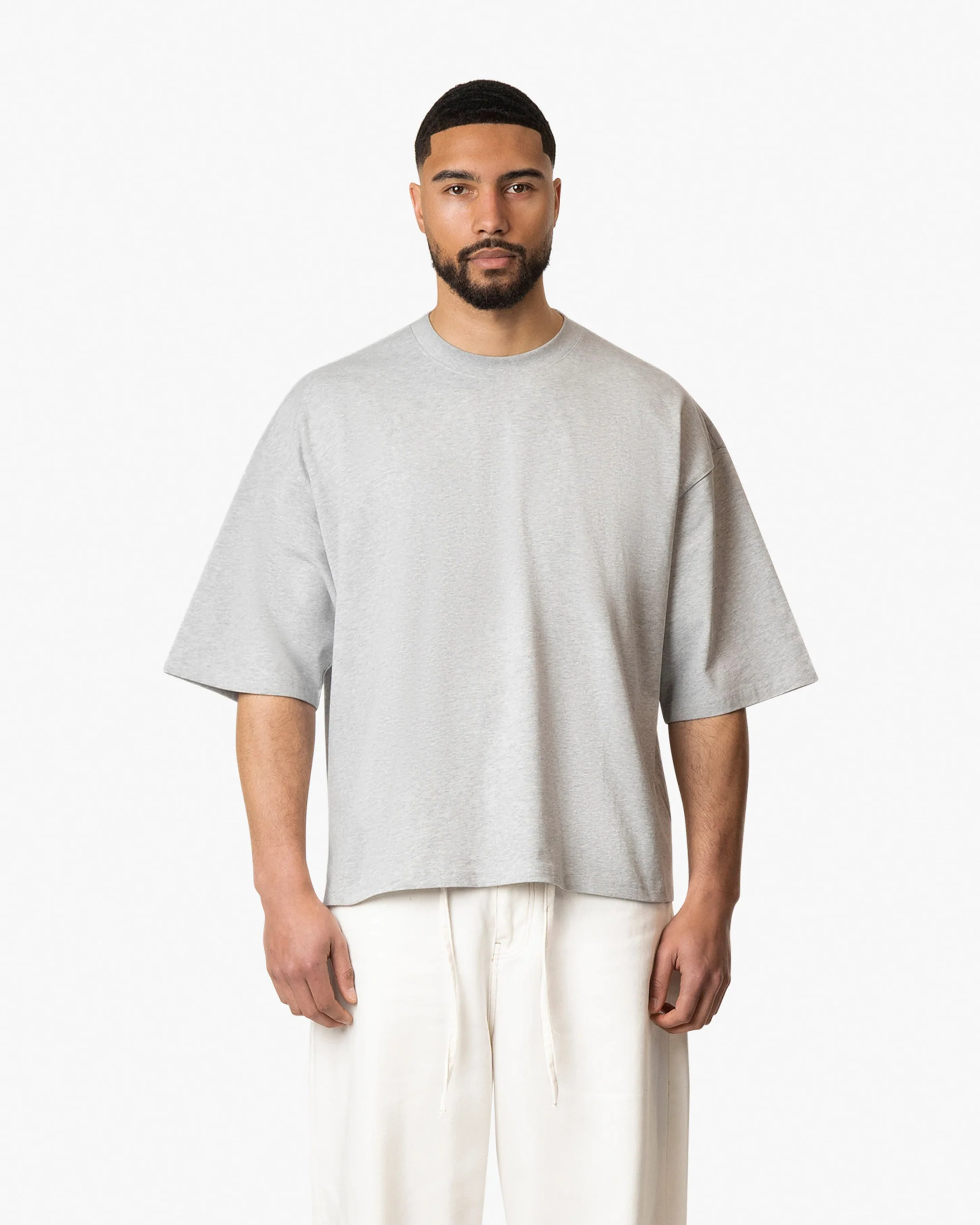 Blank Boxy T-Shirt | Grey Melee