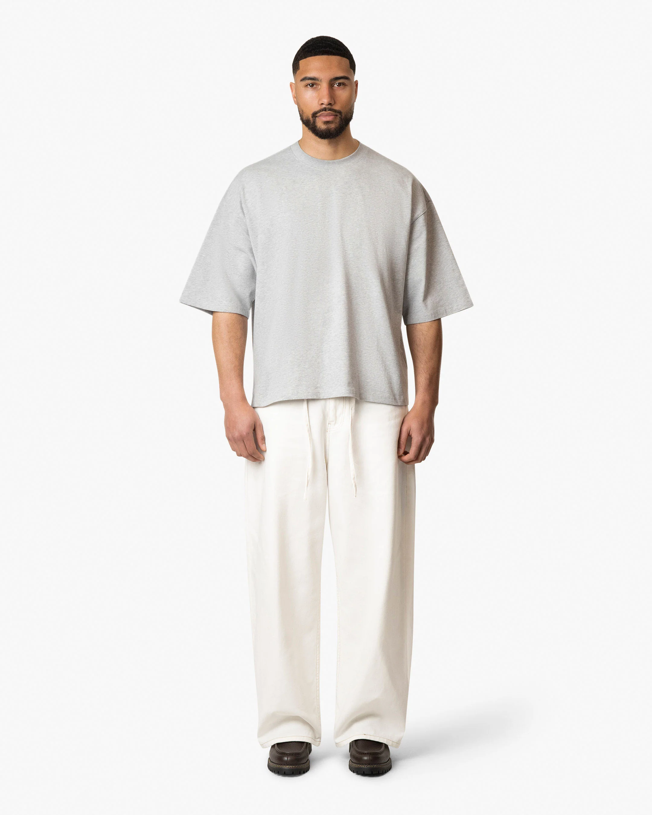 Blank Boxy T-Shirt | Grey Melee - Image 2