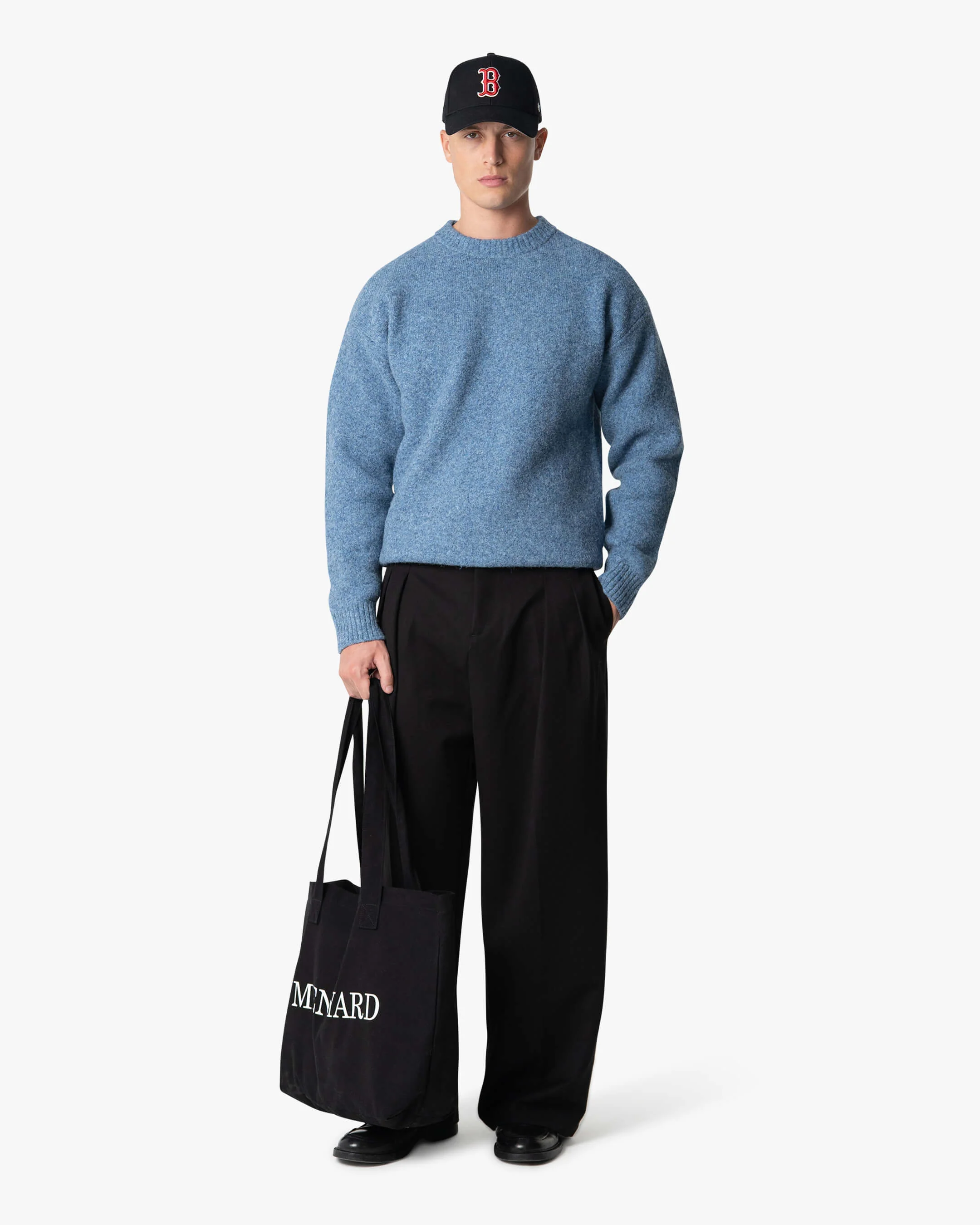 Brixton Wool-Blend Brushed Sweater | Blue - Image 3