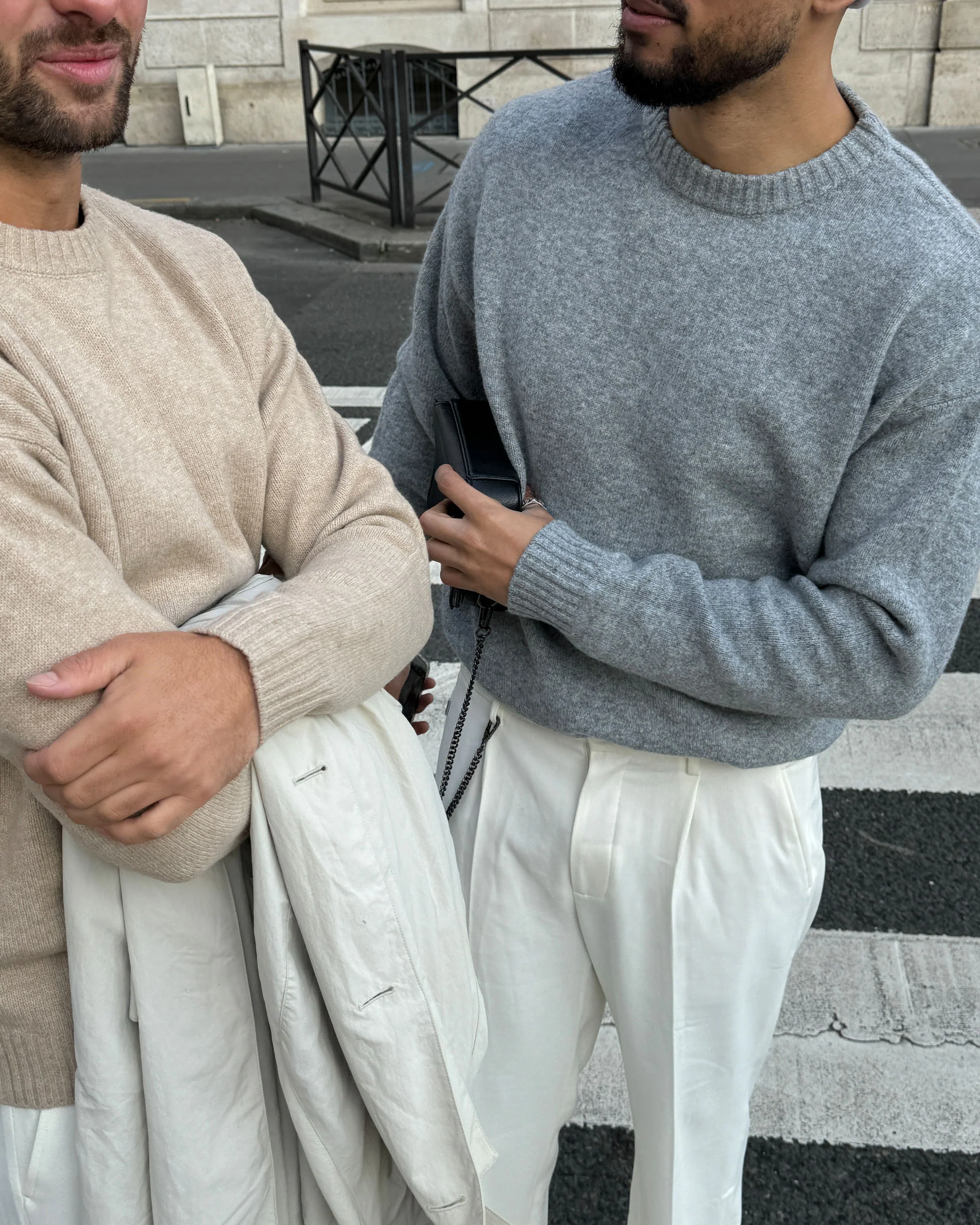 Brixton Wool-Blend Brushed Sweater | Grey Melee - Image 3