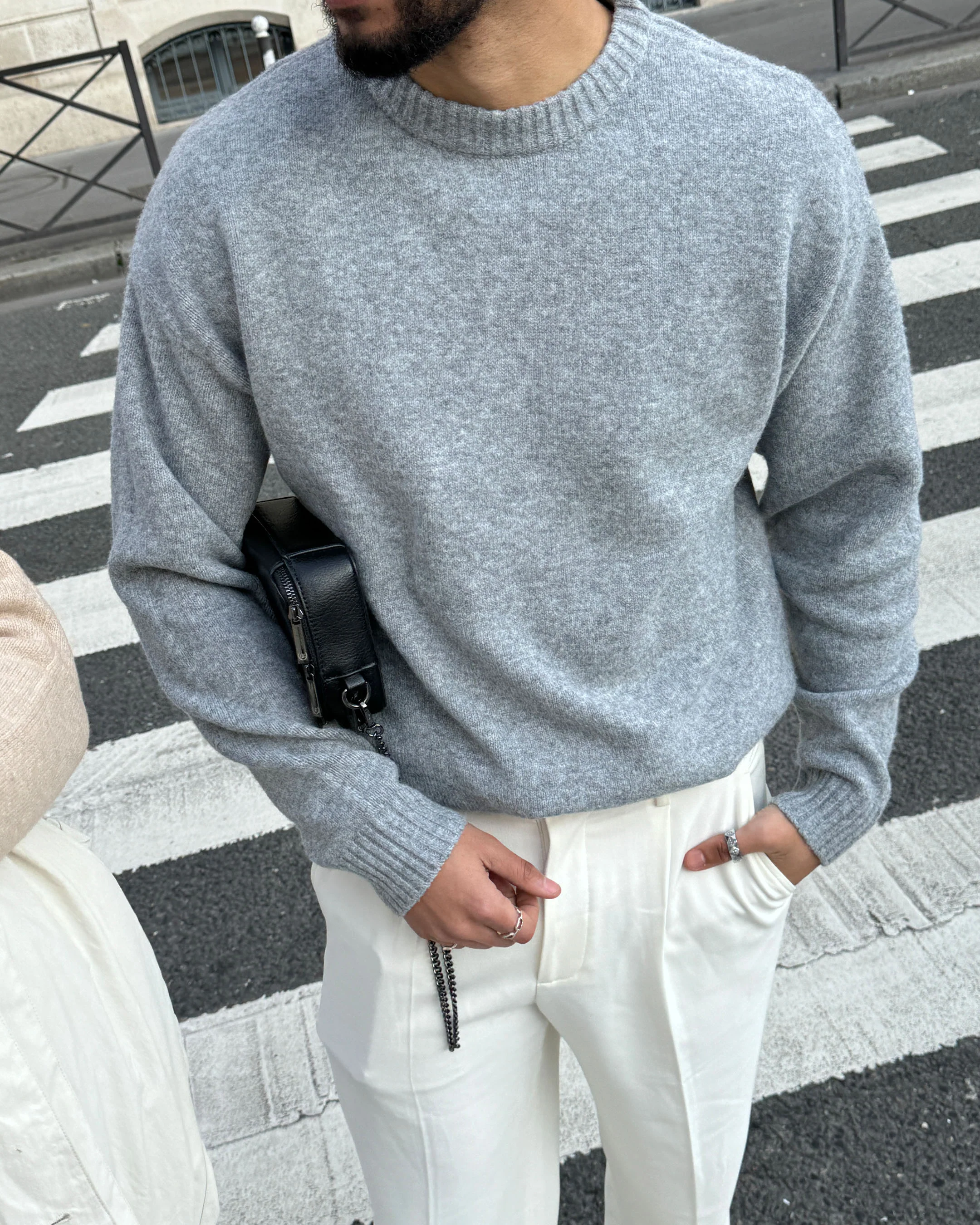 Brixton Wool-Blend Brushed Sweater | Grey Melee - Image 5