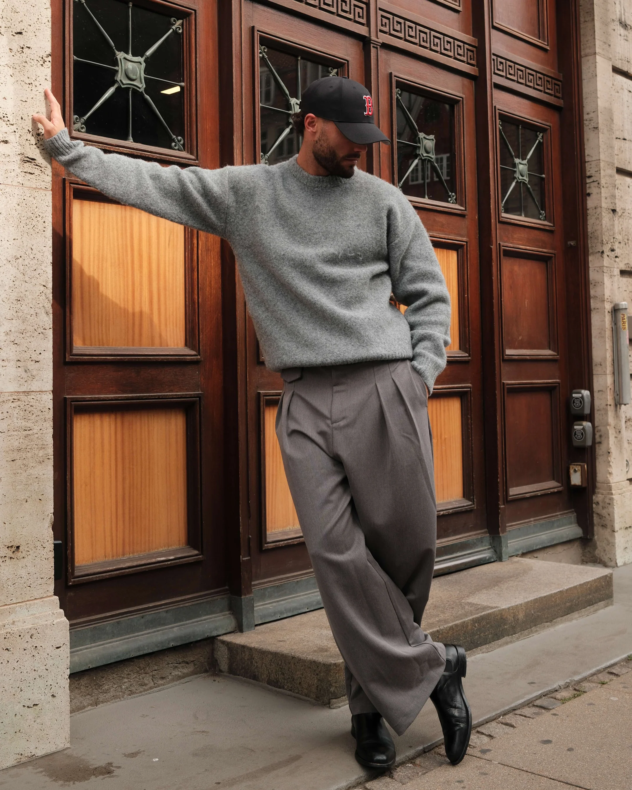 Brixton Wool-Blend Brushed Sweater | Grey Melee - Image 6