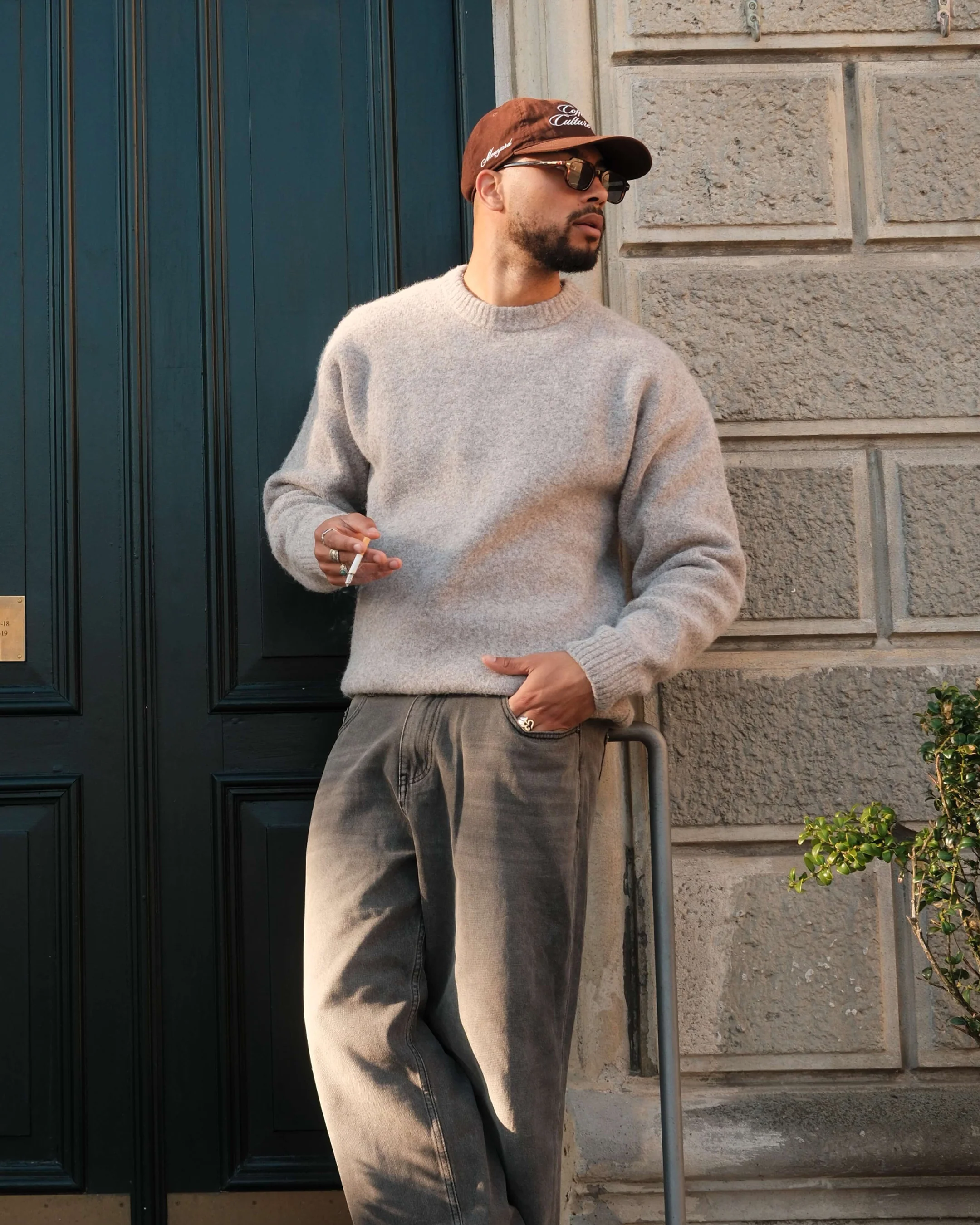 Brixton Wool-Blend Brushed Sweater | Light Brown Melee - Image 3