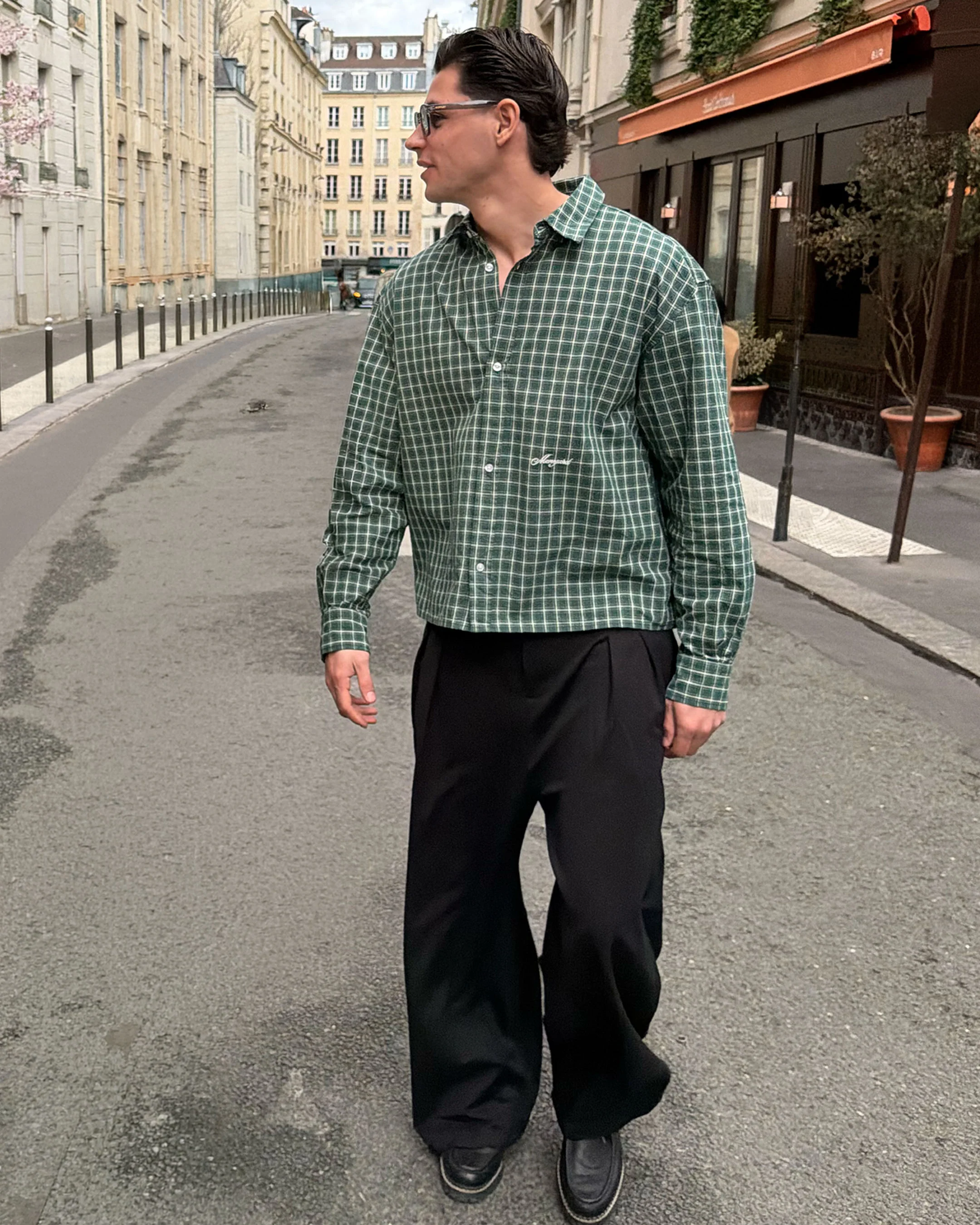 Cotignac Boxy Shirt | Dark Green - Image 3