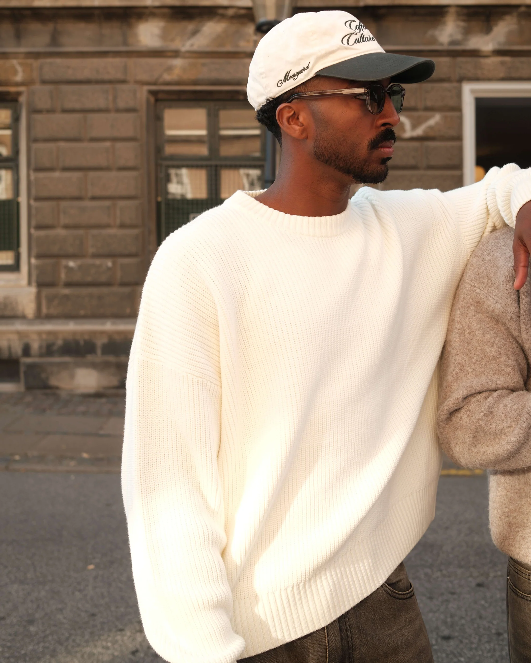 Emilian Oversized Cotton Boxy Sweater | Ecru - Image 3