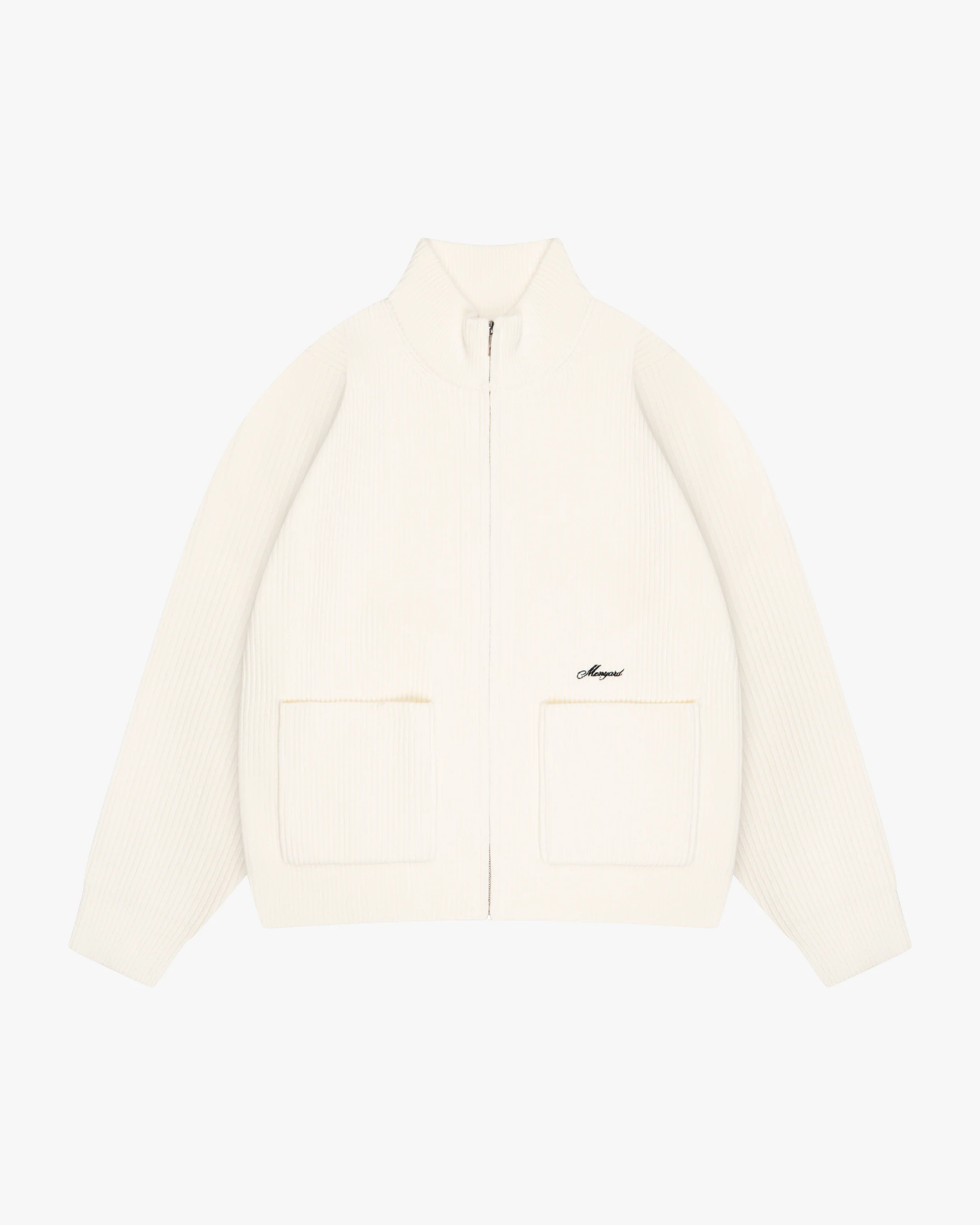 Giacca Heavy Knitted Zip-Up Cardigan | Ecru - Image 3