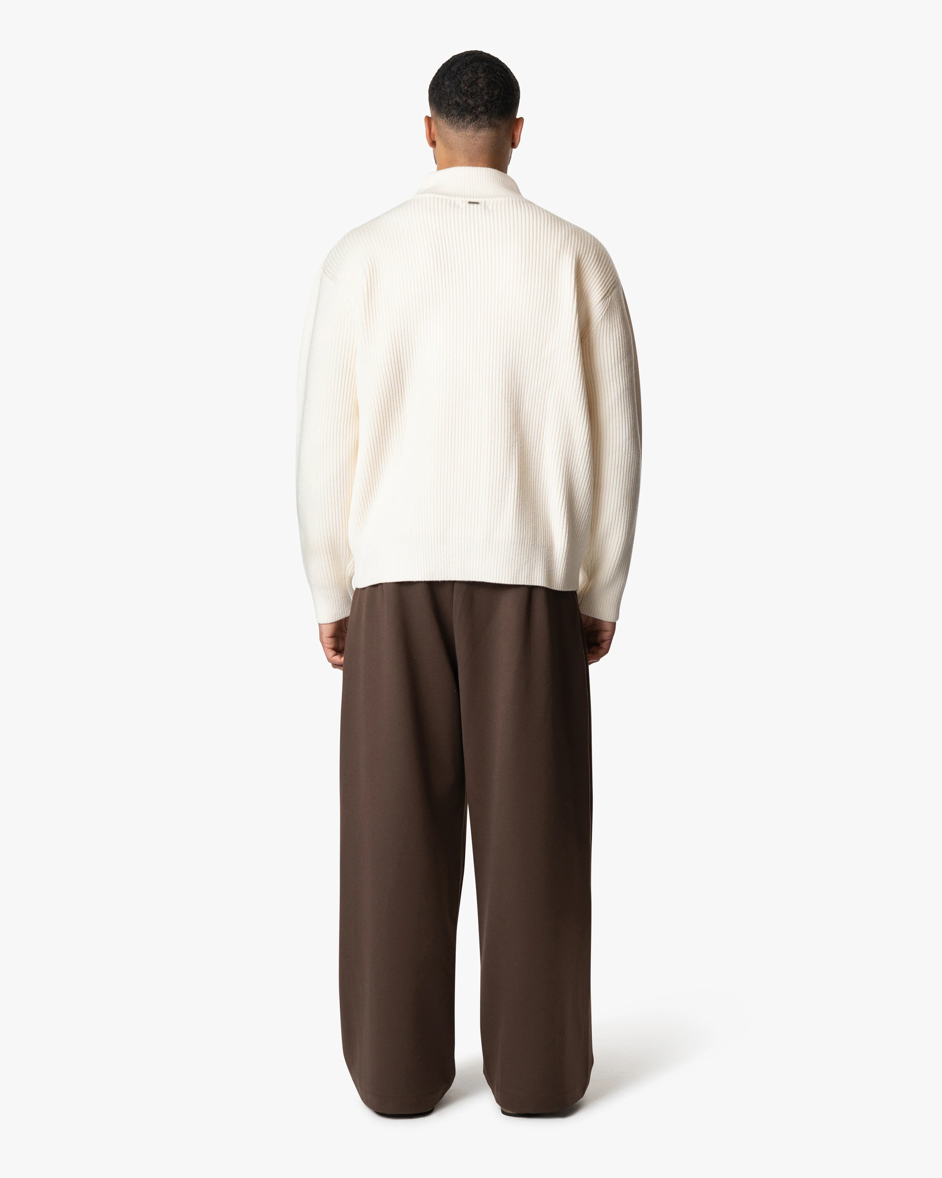 Giacca Heavy Knitted Zip-Up Cardigan | Ecru - Image 6