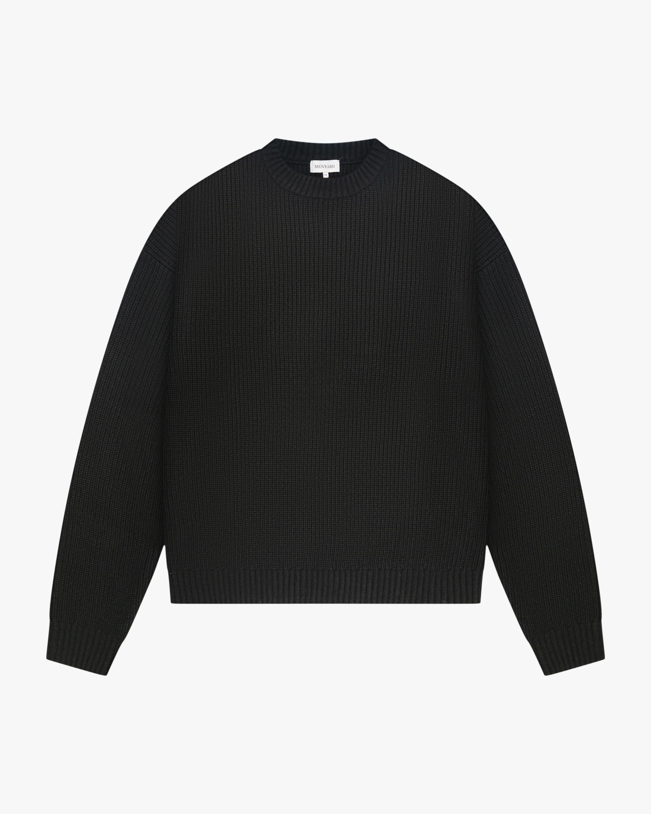 Naval Knitted Cotton Sweater | Black - Image 2