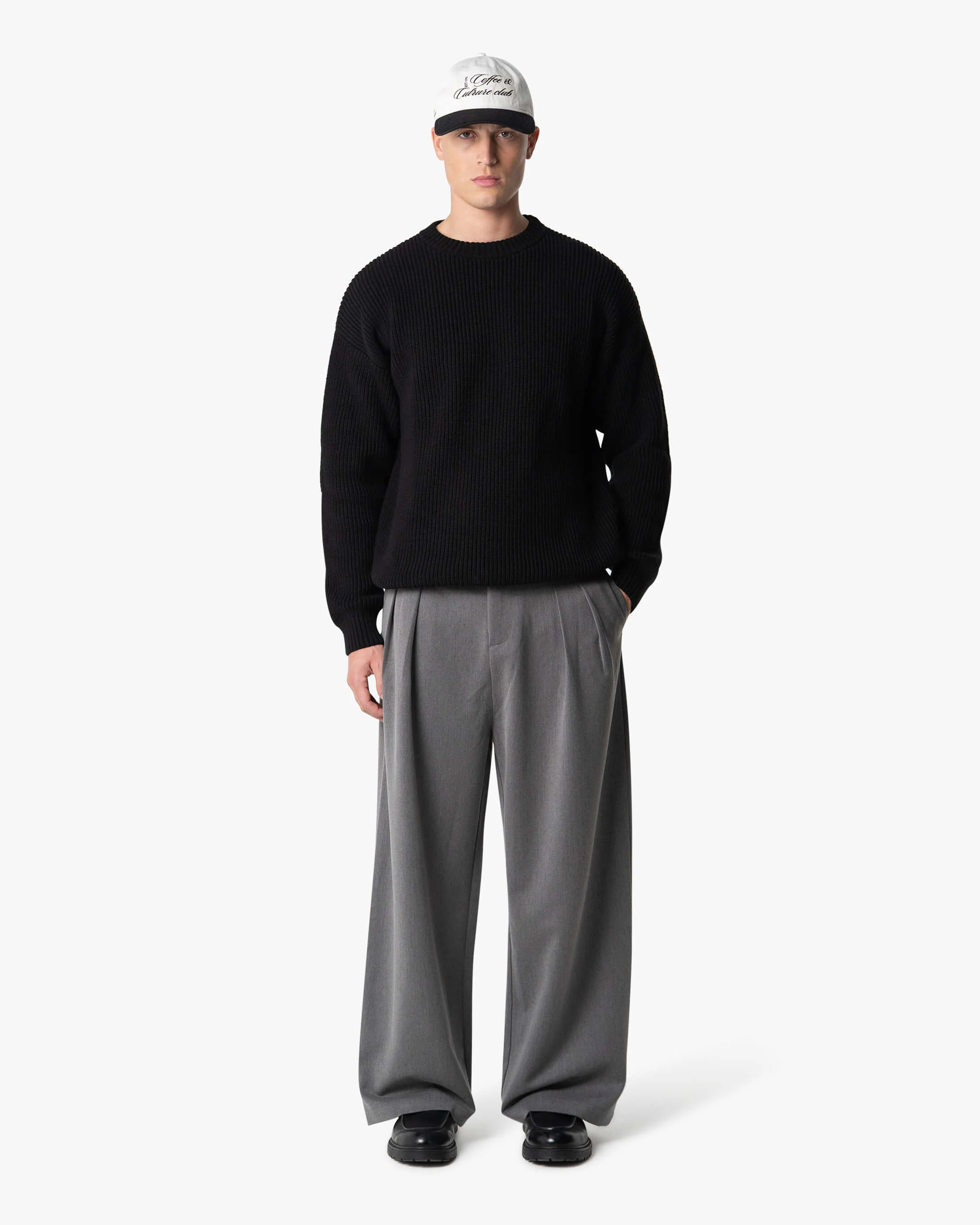 Naval Knitted Cotton Sweater | Black - Image 4