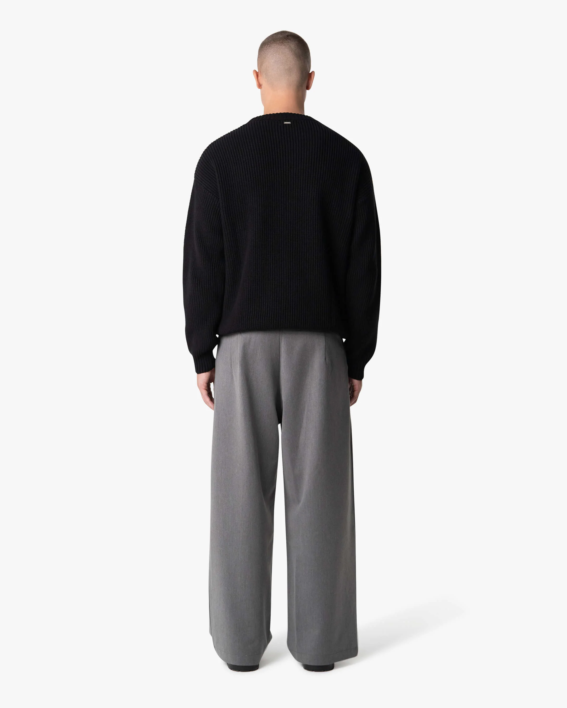 Naval Knitted Cotton Sweater | Black - Image 7