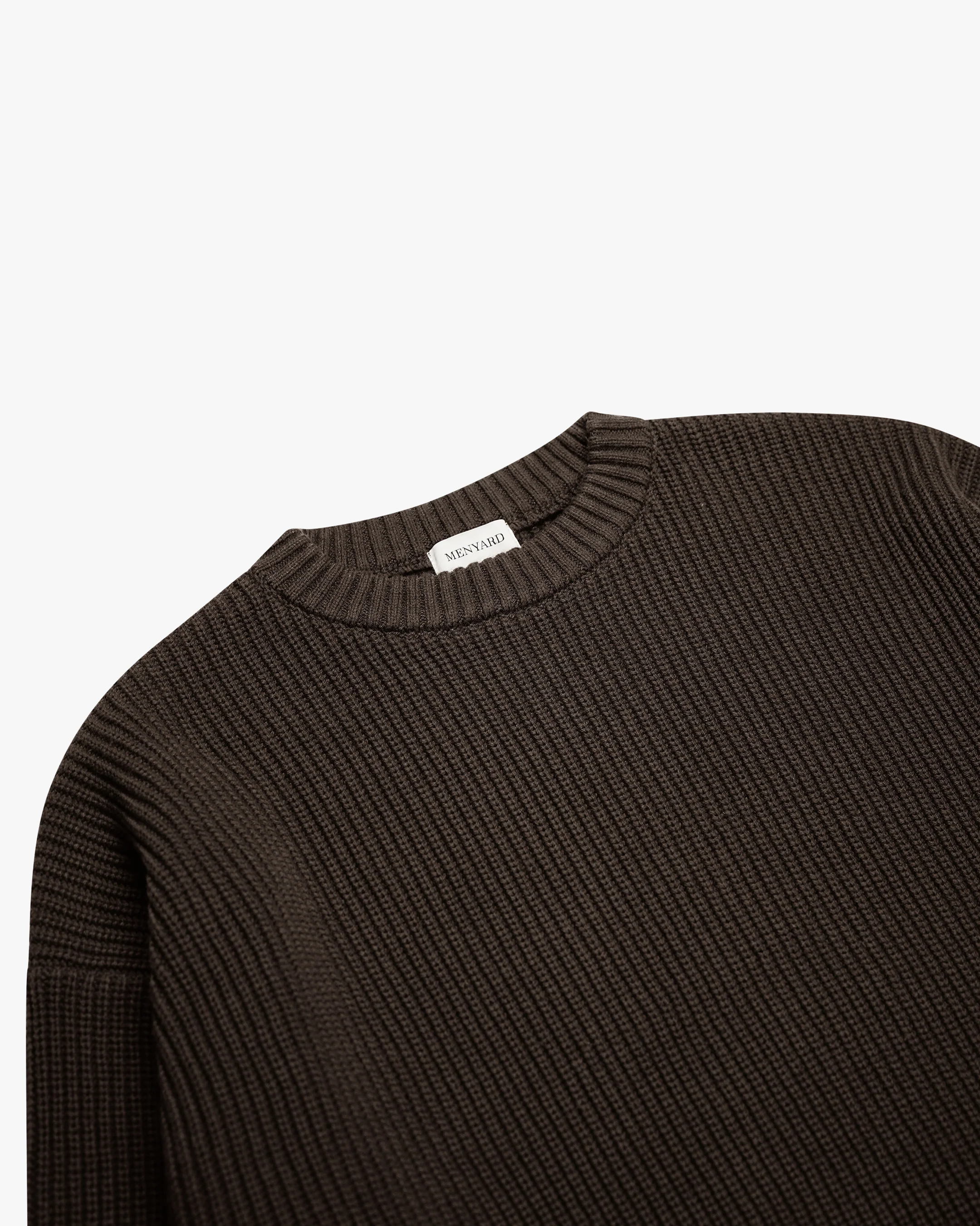 Naval Knitted Cotton Sweater | Brown - Image 6