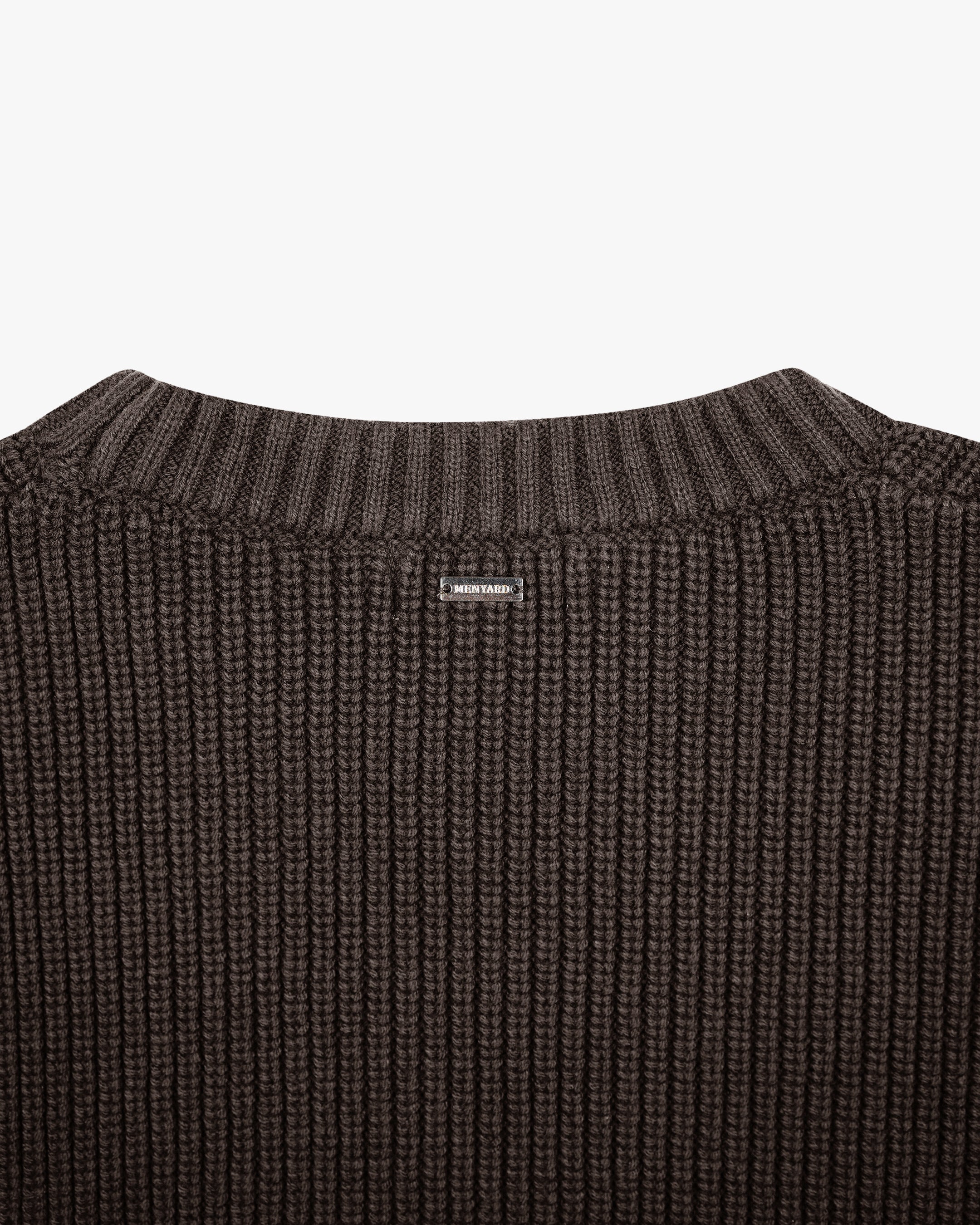 Naval Knitted Cotton Sweater | Brown - Image 7