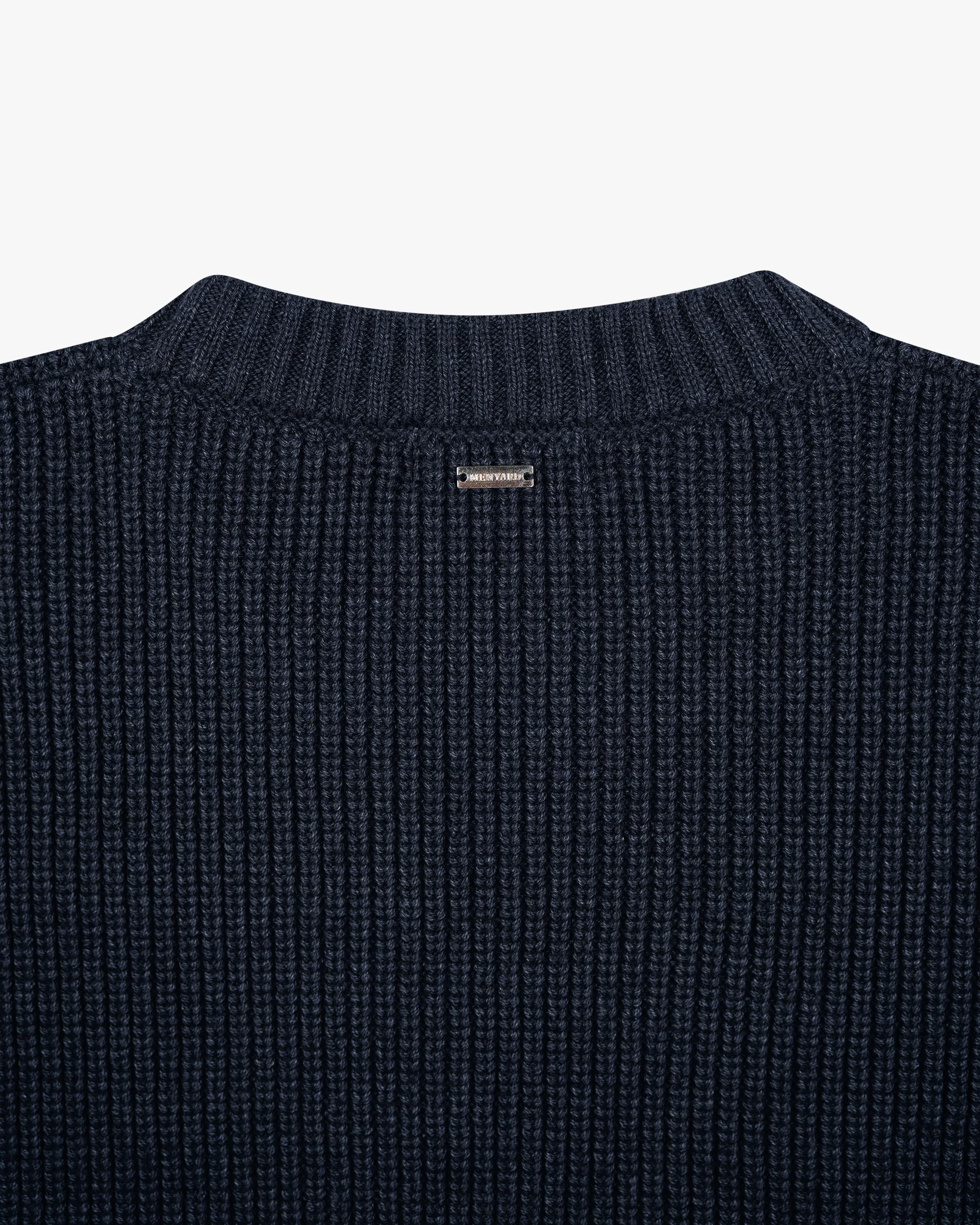 Naval Knitted Cotton Sweater | Navy - Image 8