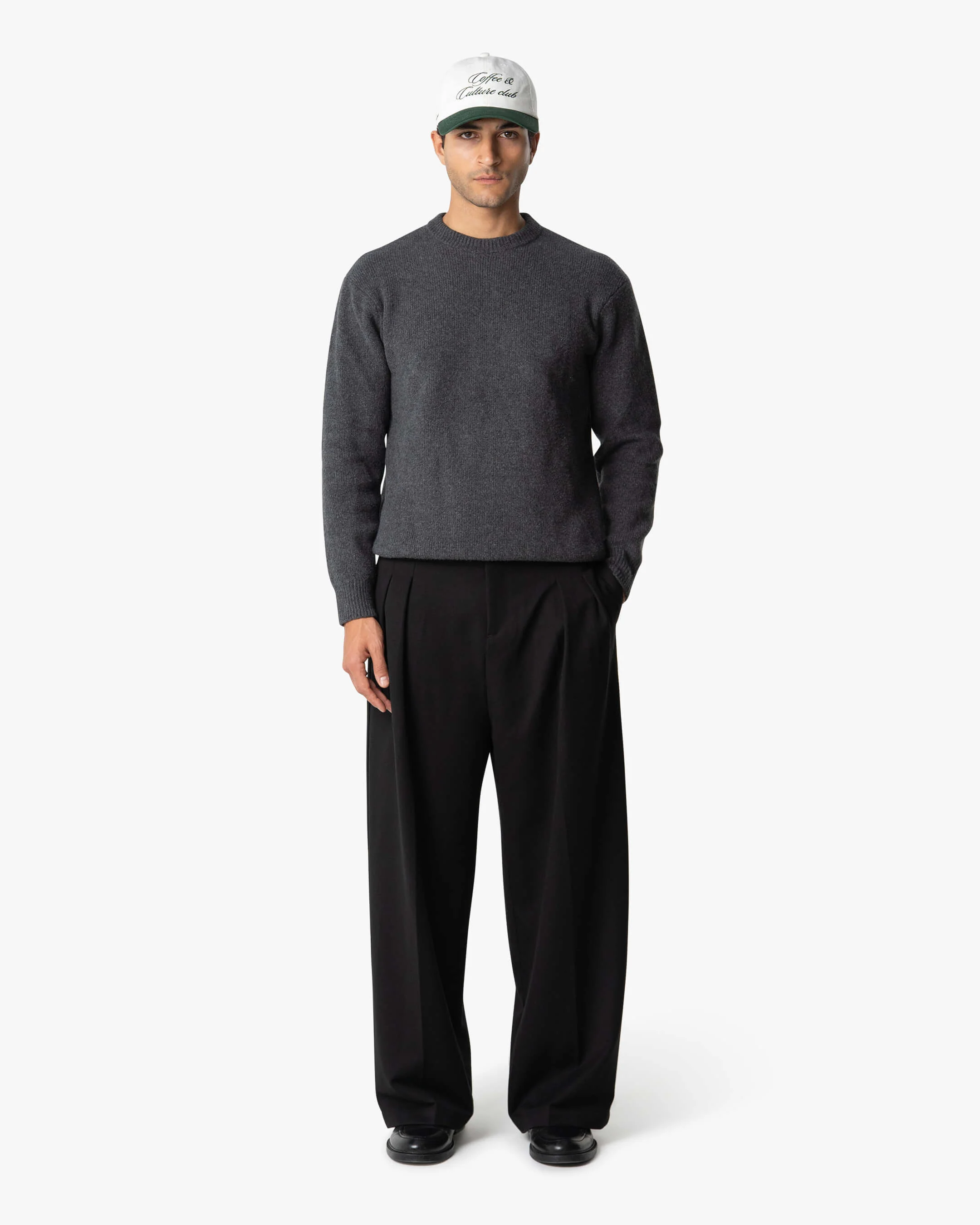 Nuvola Knitted Cotton Crewneck | Dark Grey - Image 3