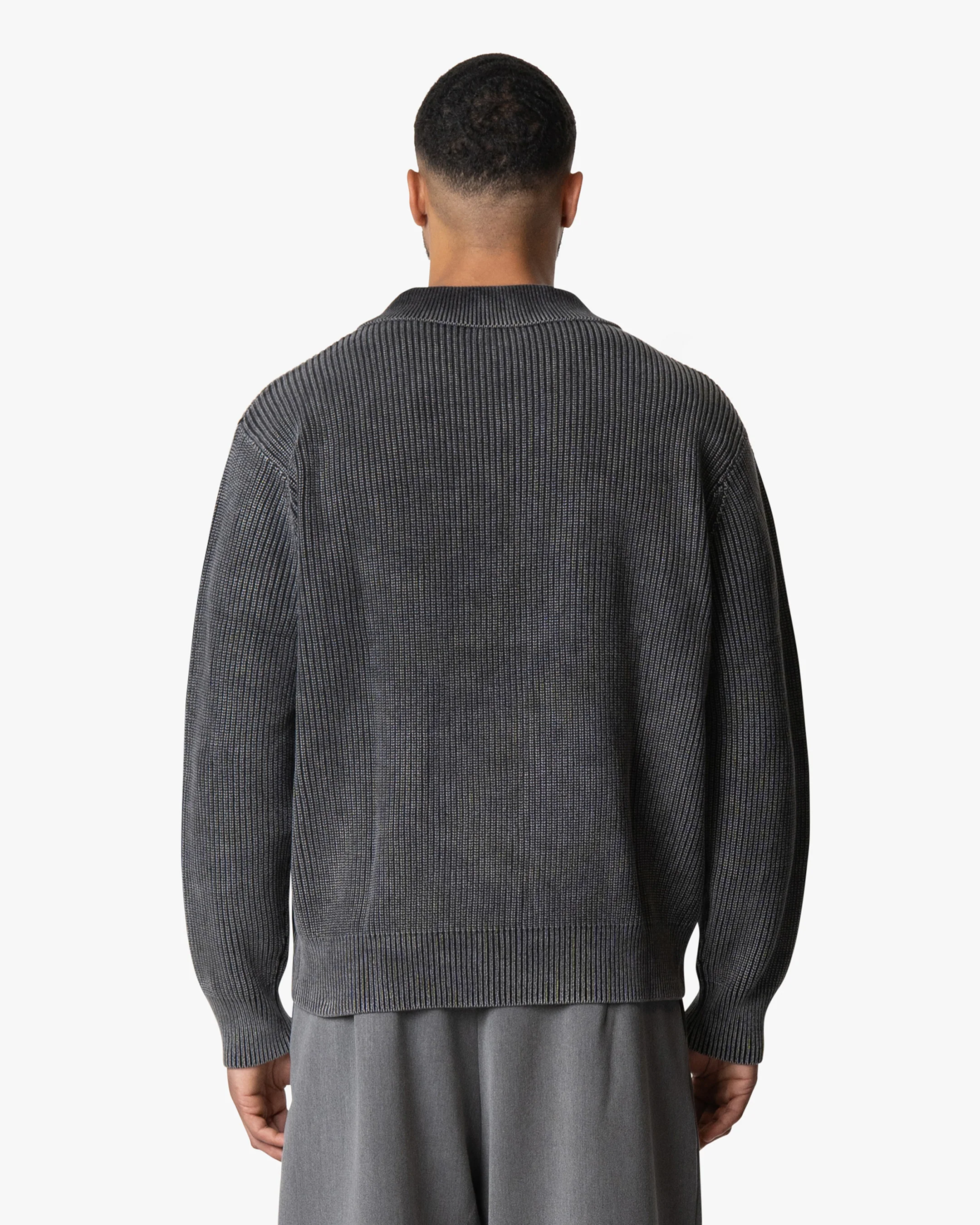 Orazio Cotton Half-Zip Polo Sweater | Acid Black - Image 4