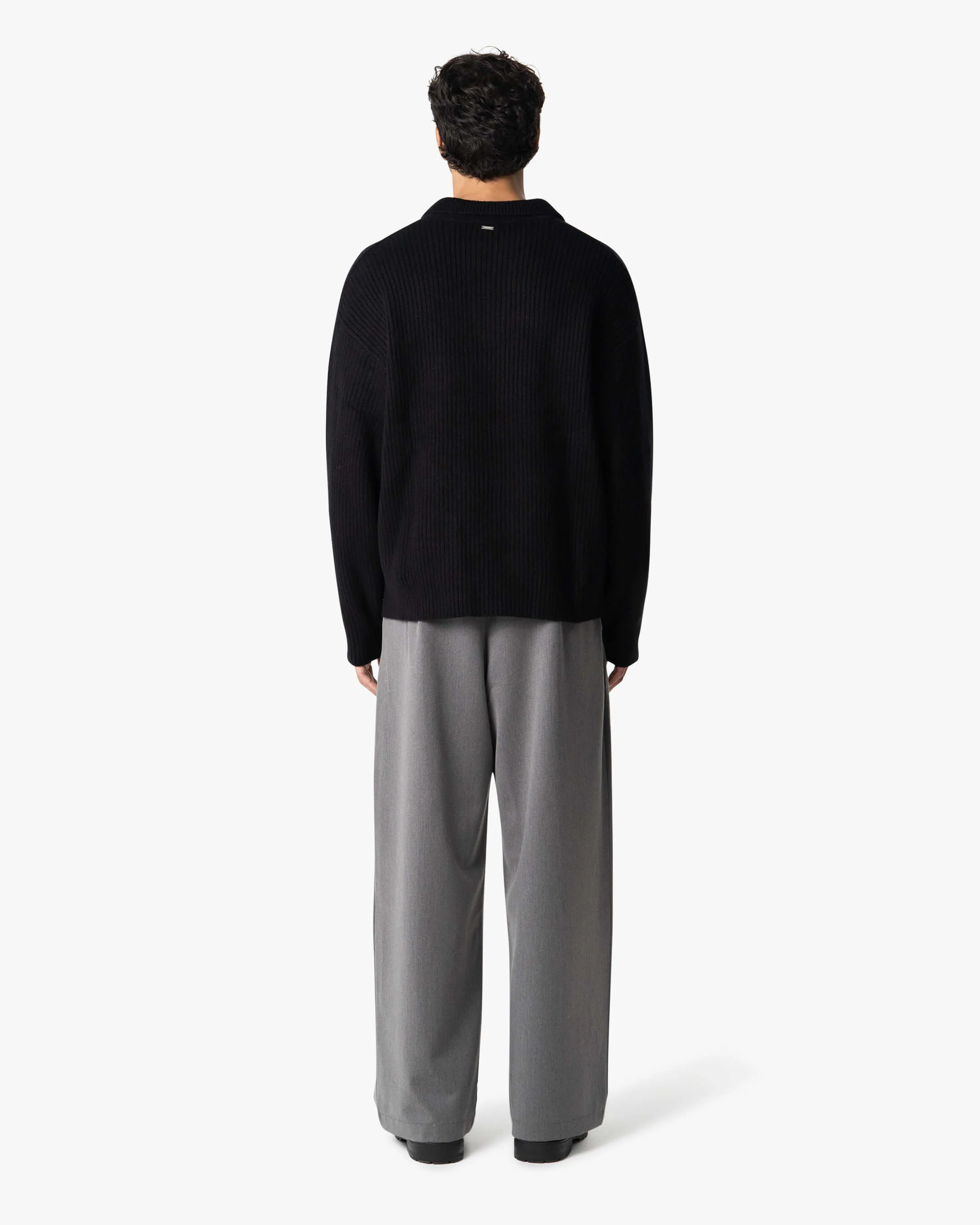 Ravello Oversized Cotton V-Neck Sweater | Black - Image 6