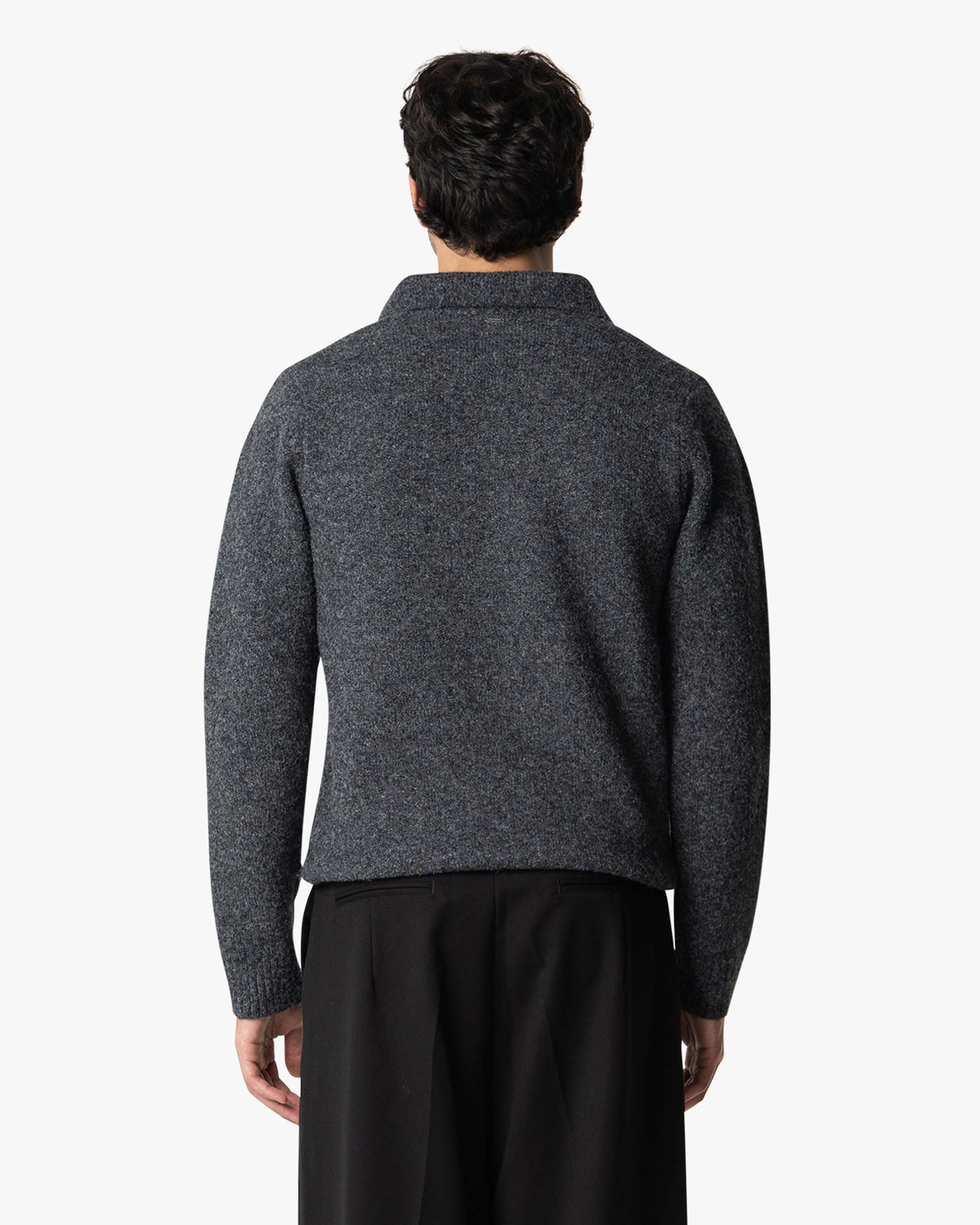Regatta Regular Brushed Polo Sweater | Black Melee - Image 6