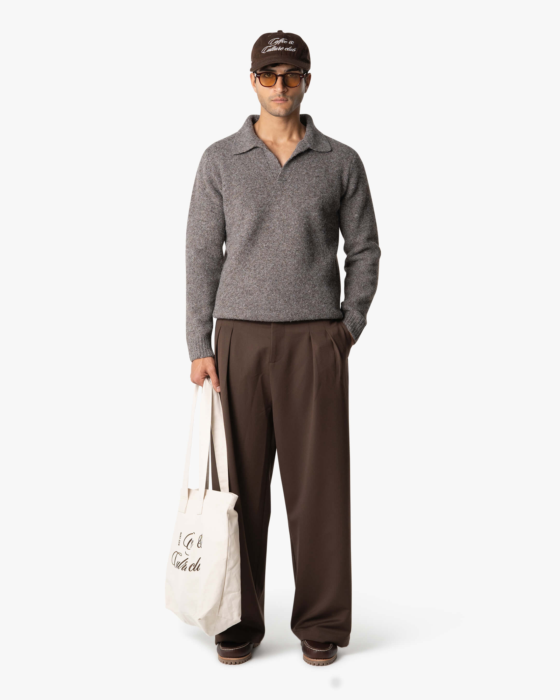 Regatta Regular Brushed Polo Sweater | Brown Melee - Image 4