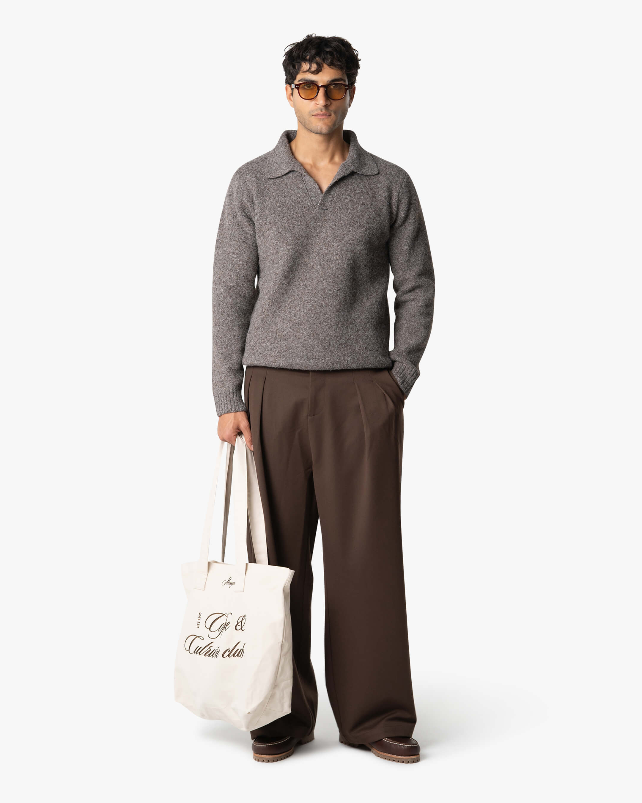 Regatta Regular Brushed Polo Sweater | Brown Melee - Image 6
