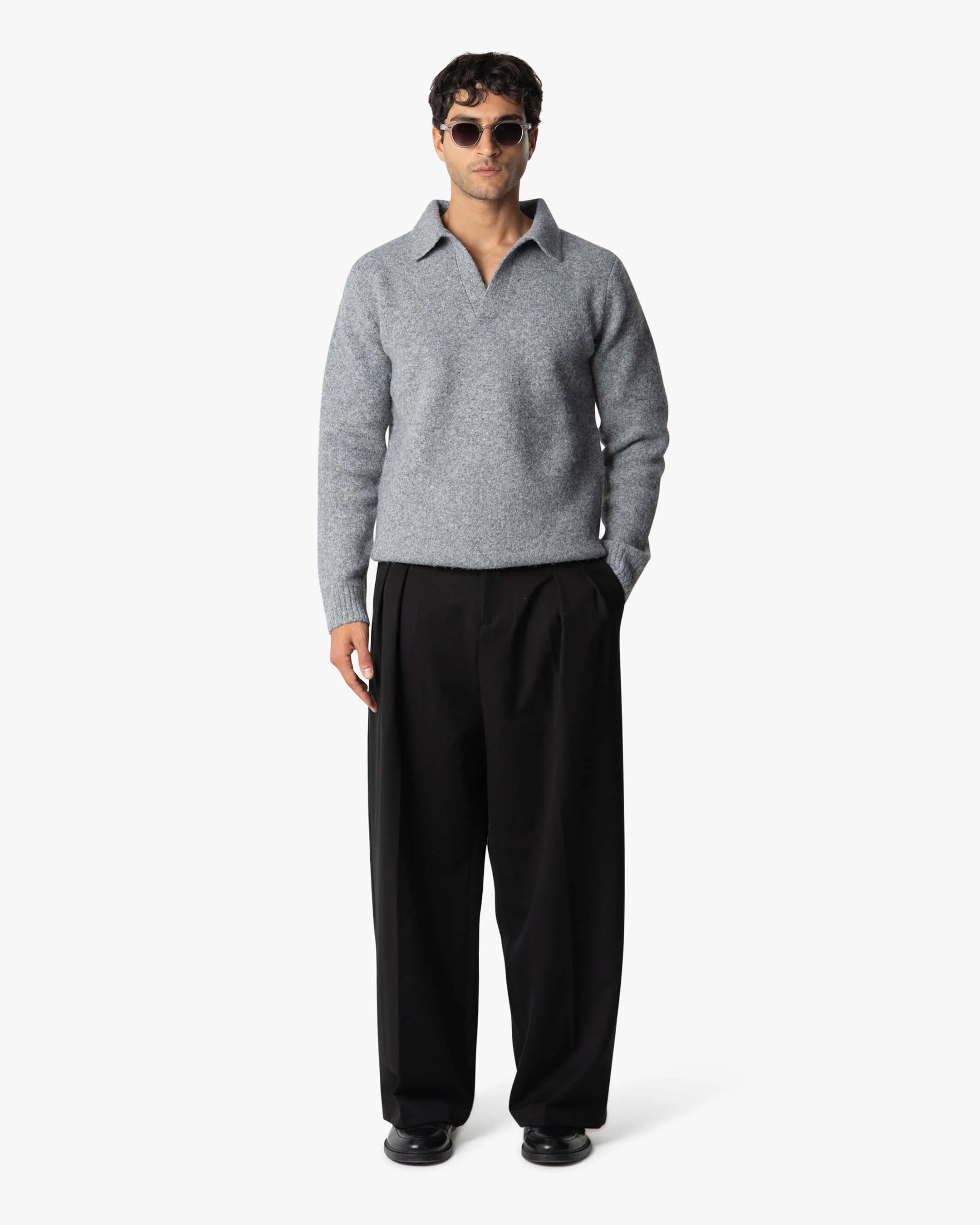 Regatta Regular Brushed Polo Sweater | Grey Melee - Image 4