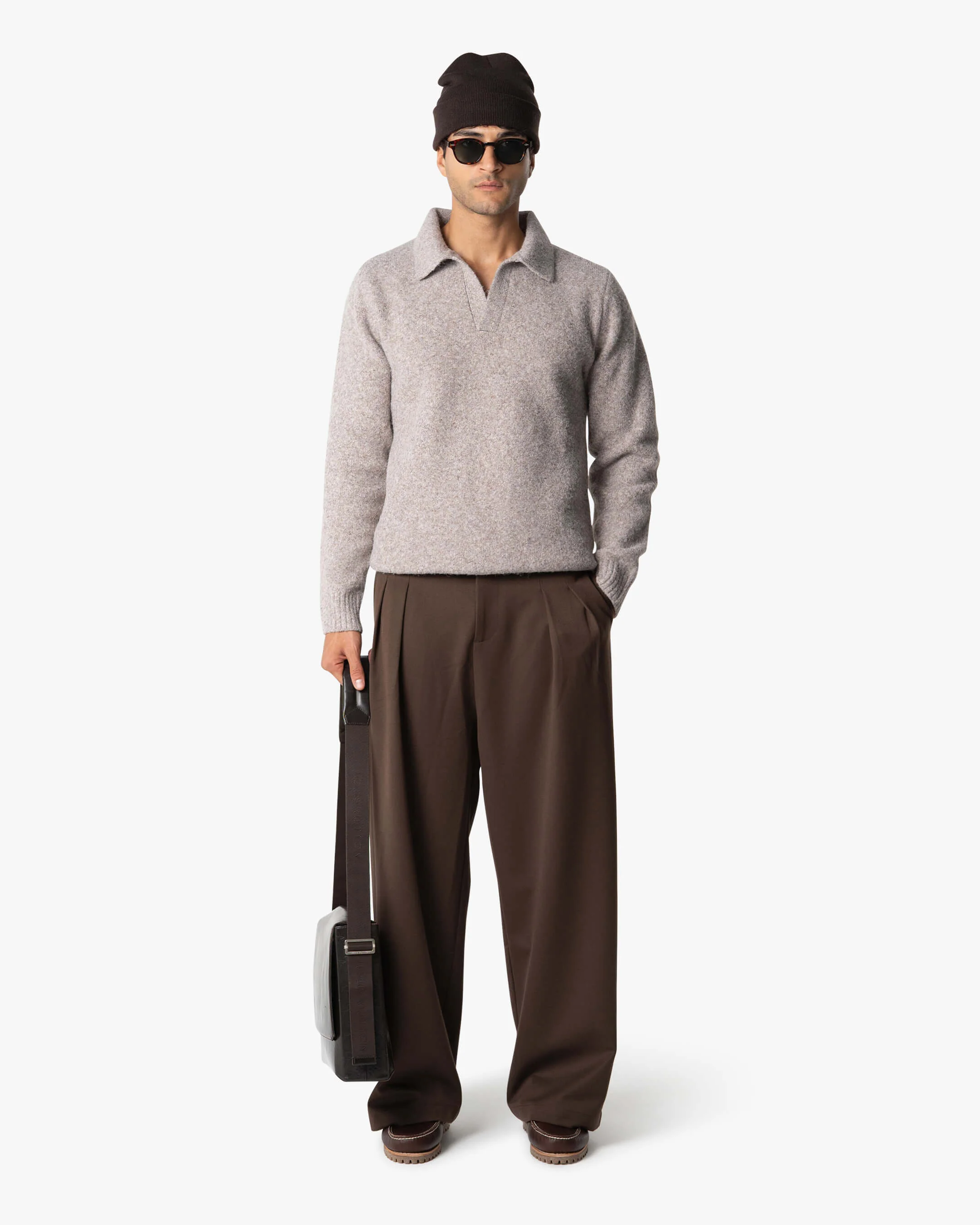 Regatta Regular Brushed Polo Sweater | Light Brown Melee - Image 4