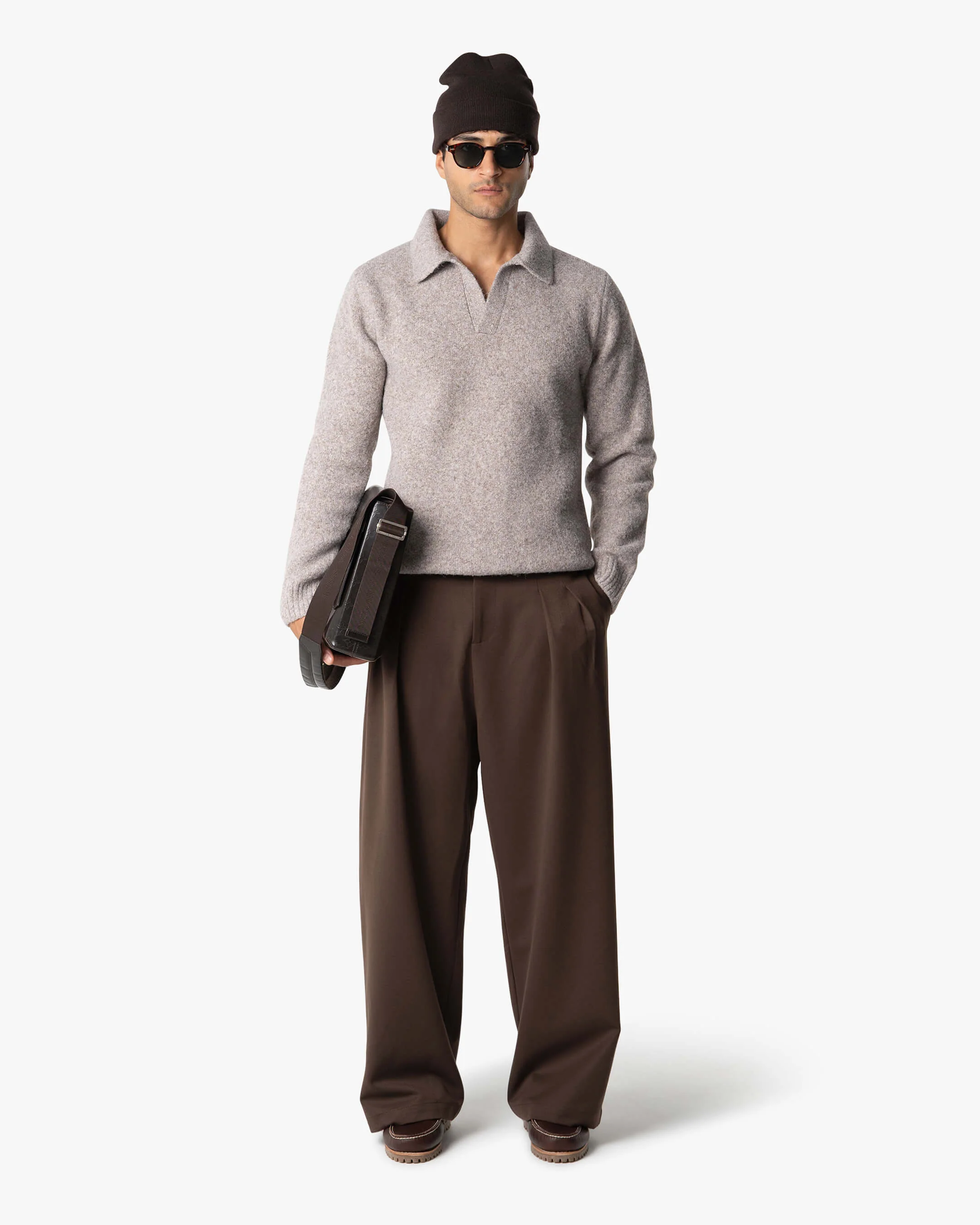 Regatta Regular Brushed Polo Sweater | Light Brown Melee - Image 6