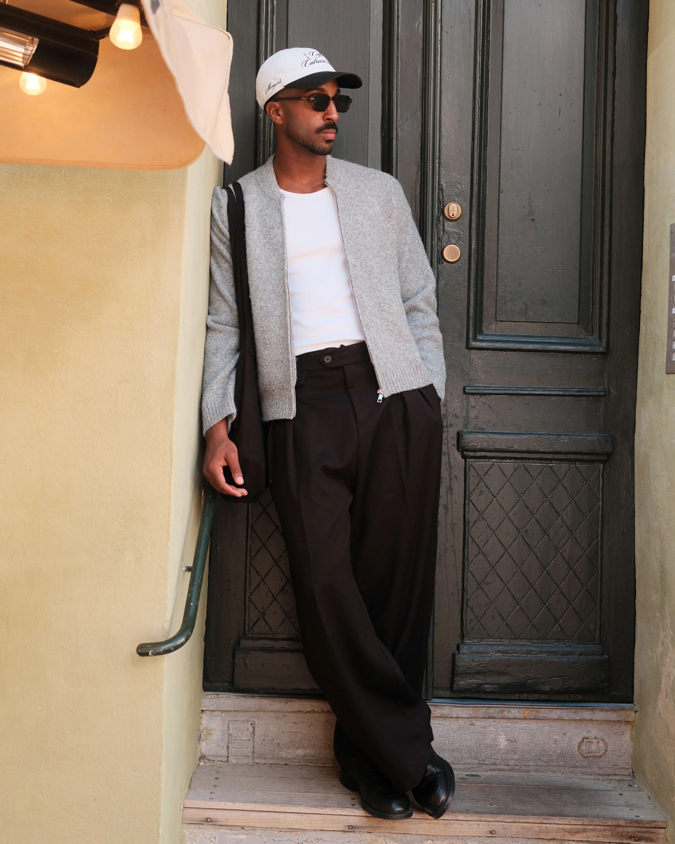 Signore Brushed Zip-Up Cardigan | Grey Melee - Image 3