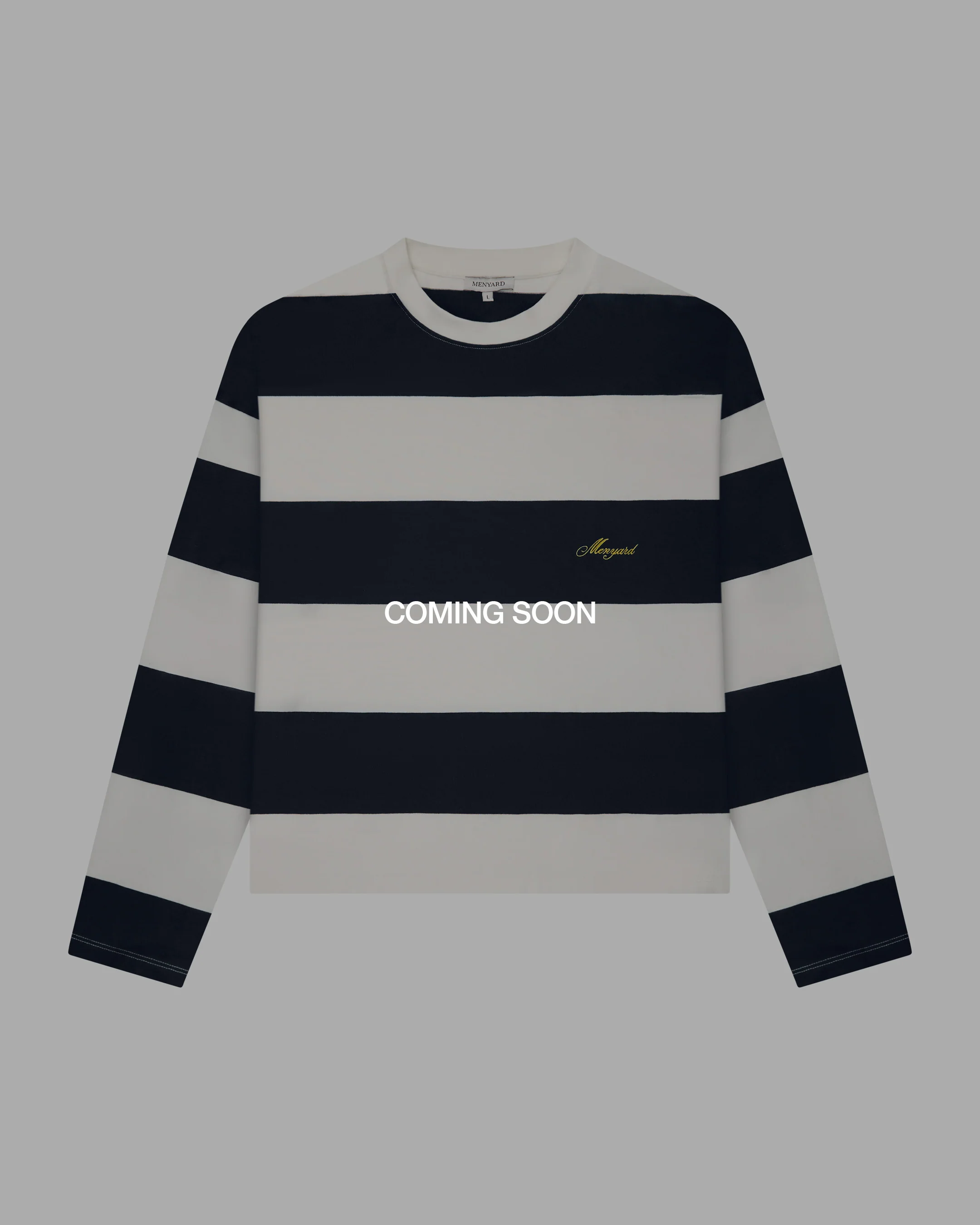 Striped Boxy Longsleeve | Dark Blue/White