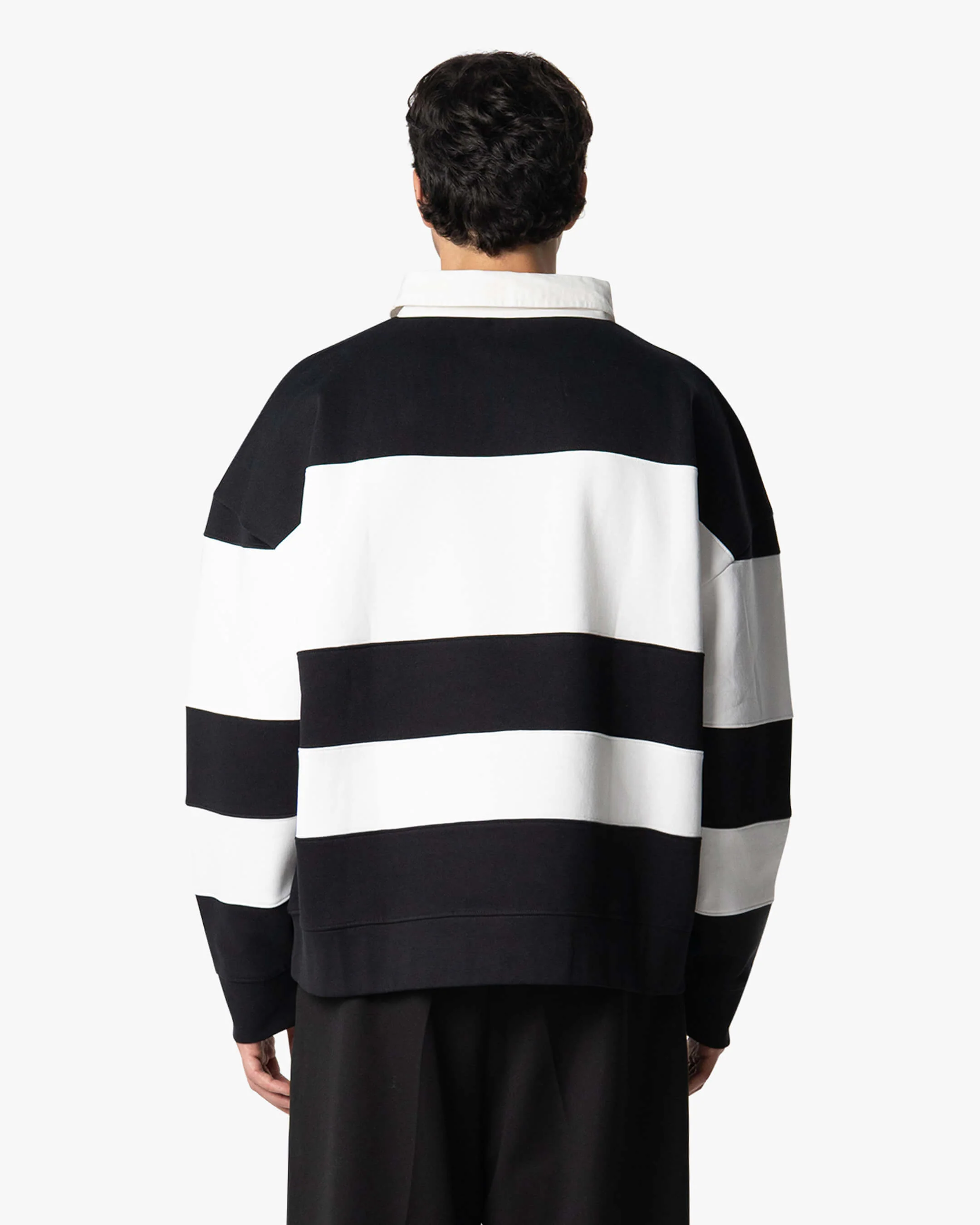 University Logo Polo Sweater | White/Black - Image 4