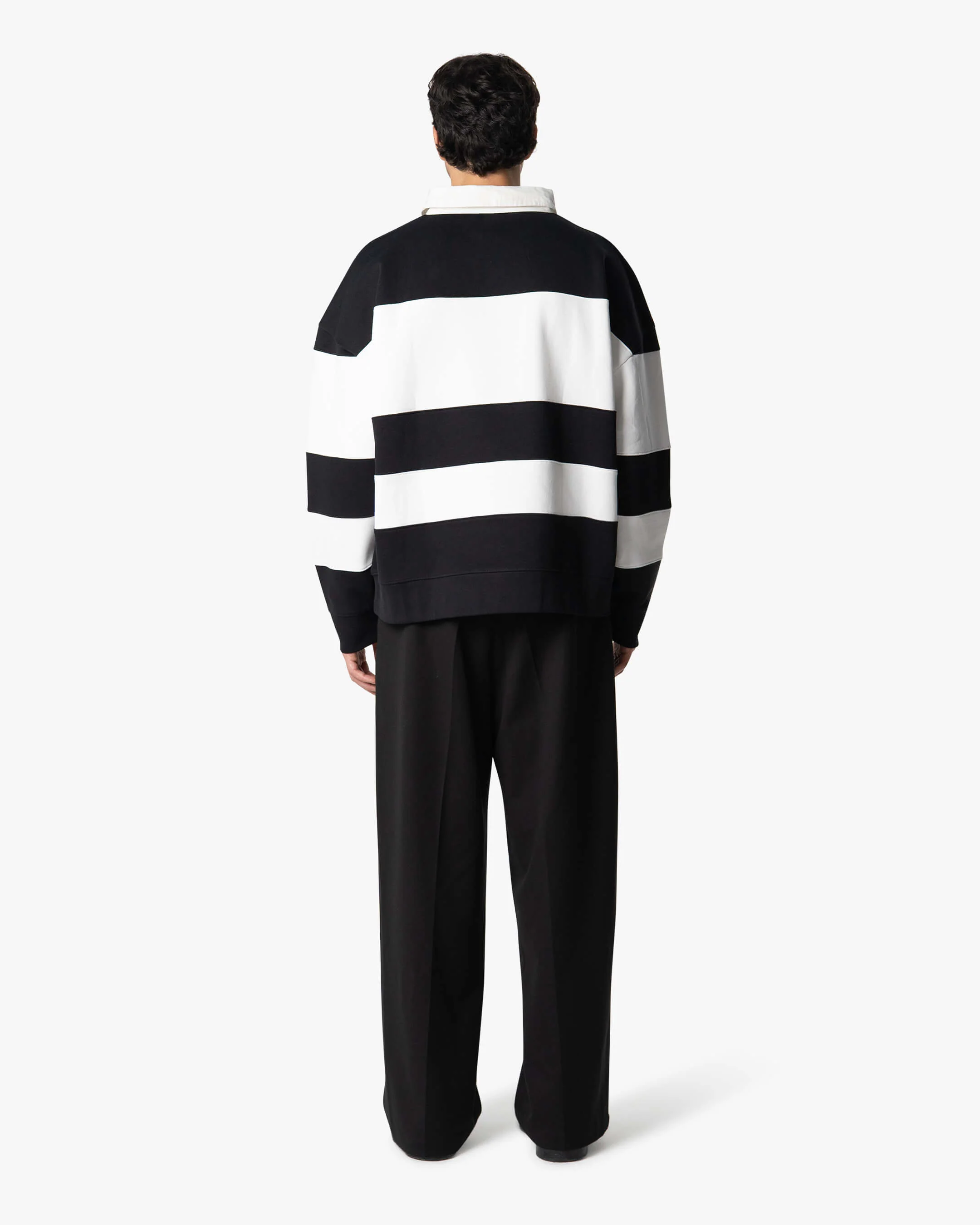University Logo Polo Sweater | White/Black - Image 5