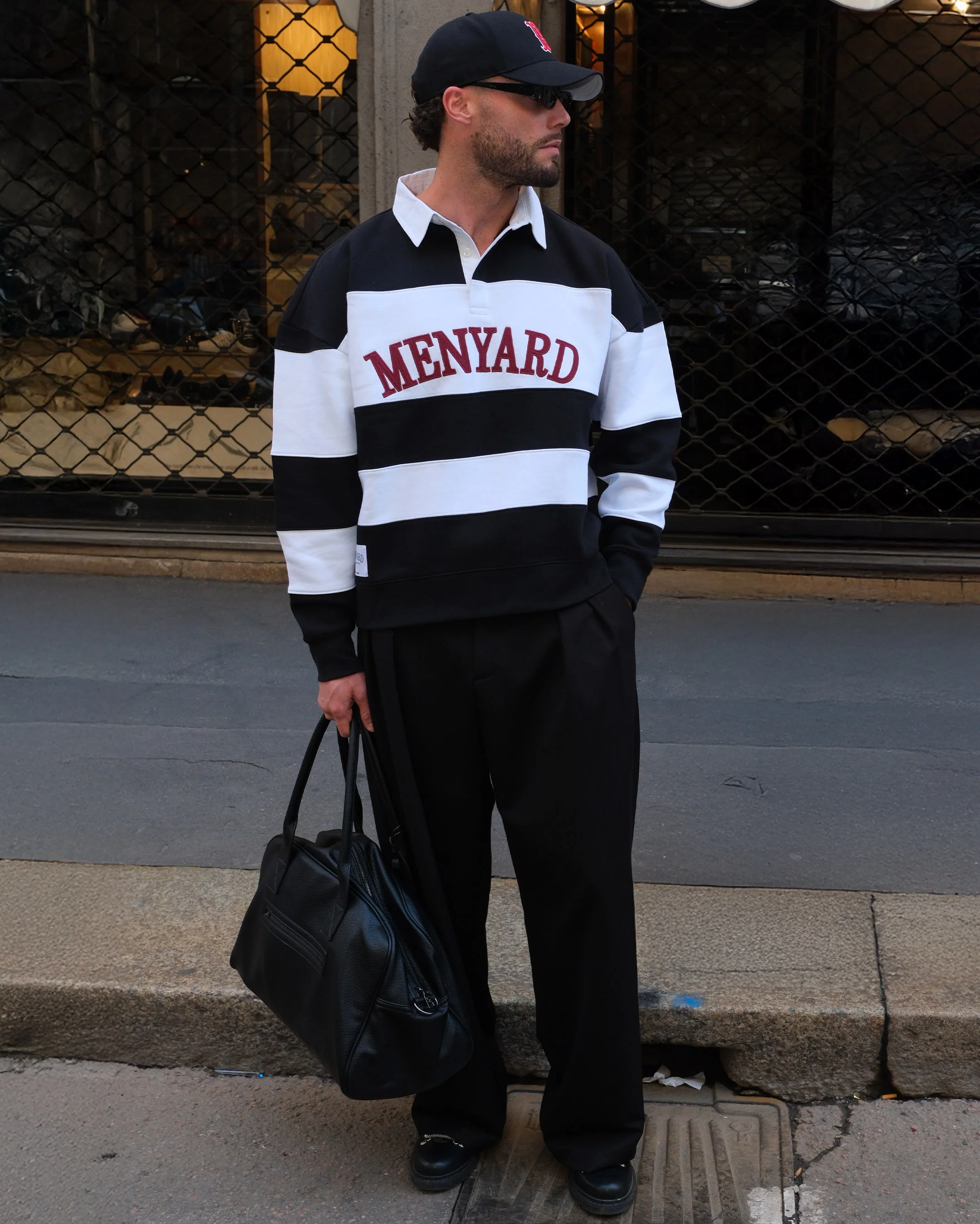 University Logo Polo Sweater | White/Black - Image 6