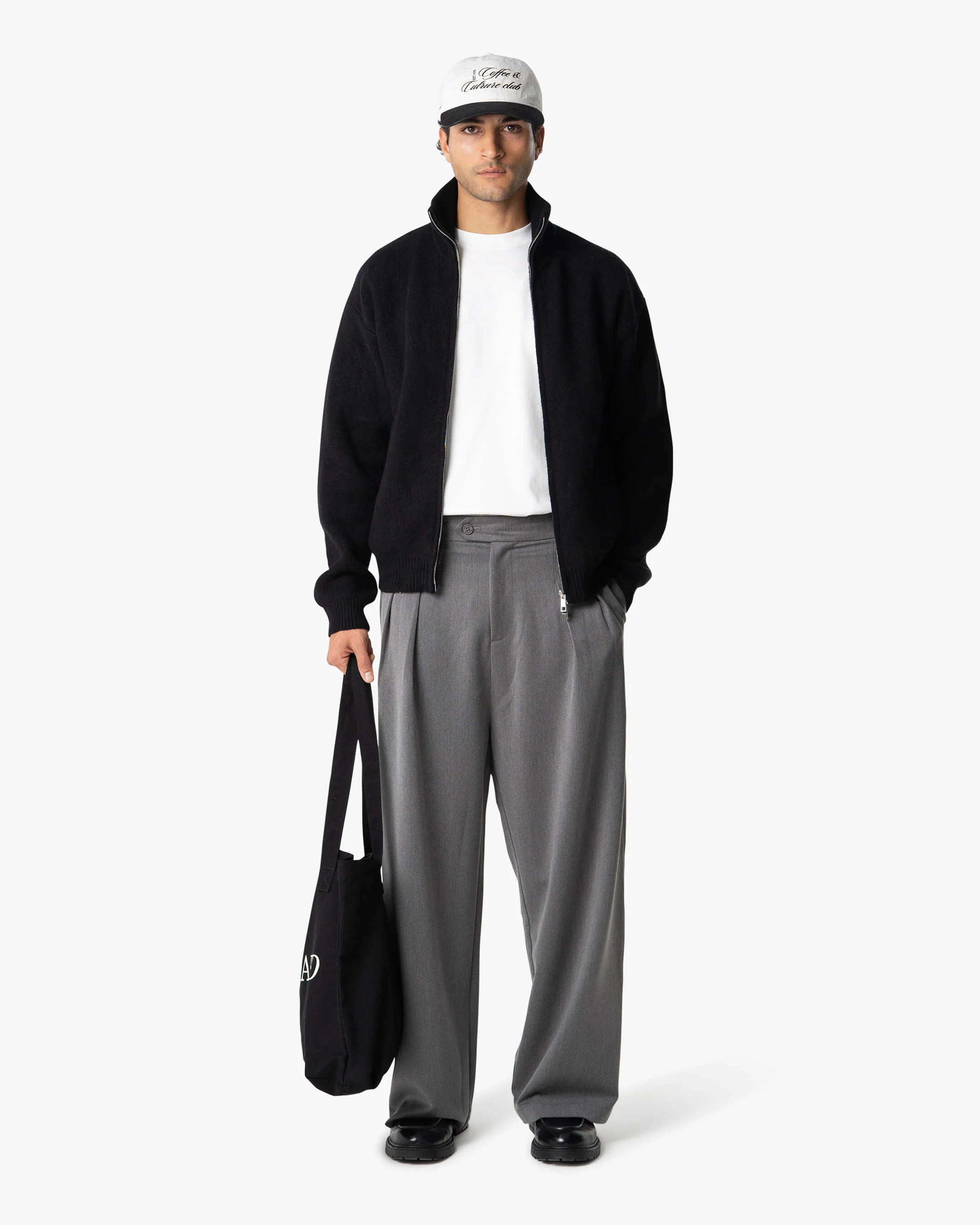 Ventura Cotton Zip-Up Cardigan | Black - Image 3
