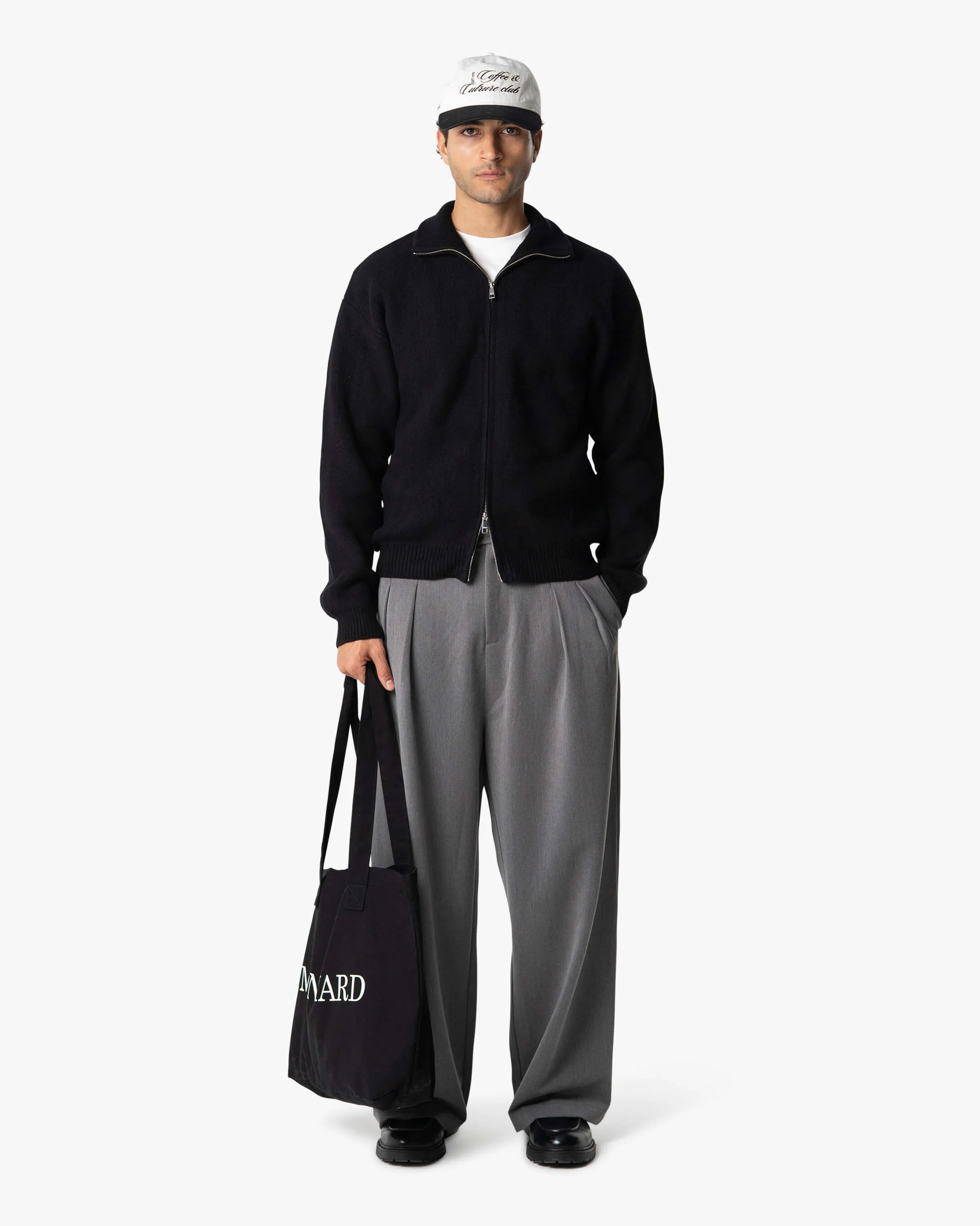 Ventura Cotton Zip-Up Cardigan | Black - Image 4